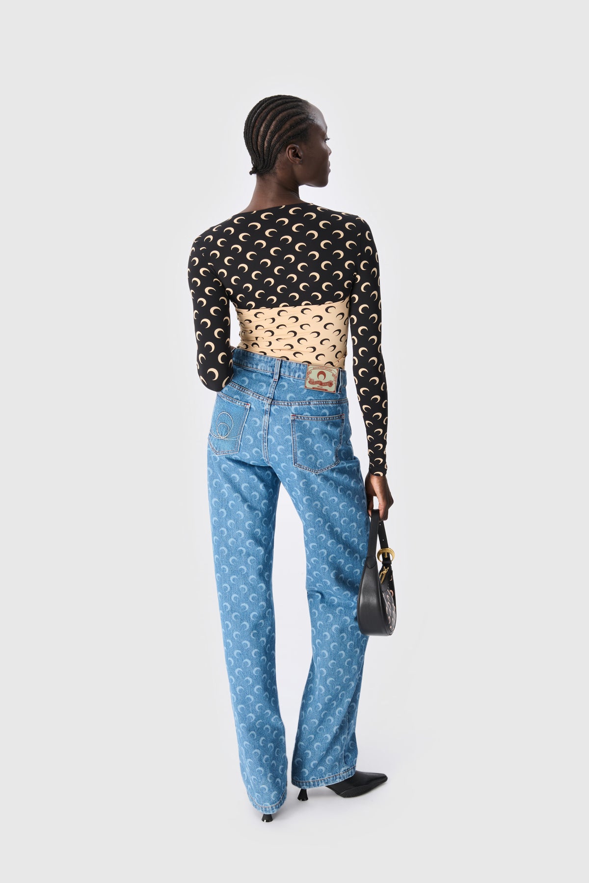 Moon Printed Jersey Second Skin Tube Top
