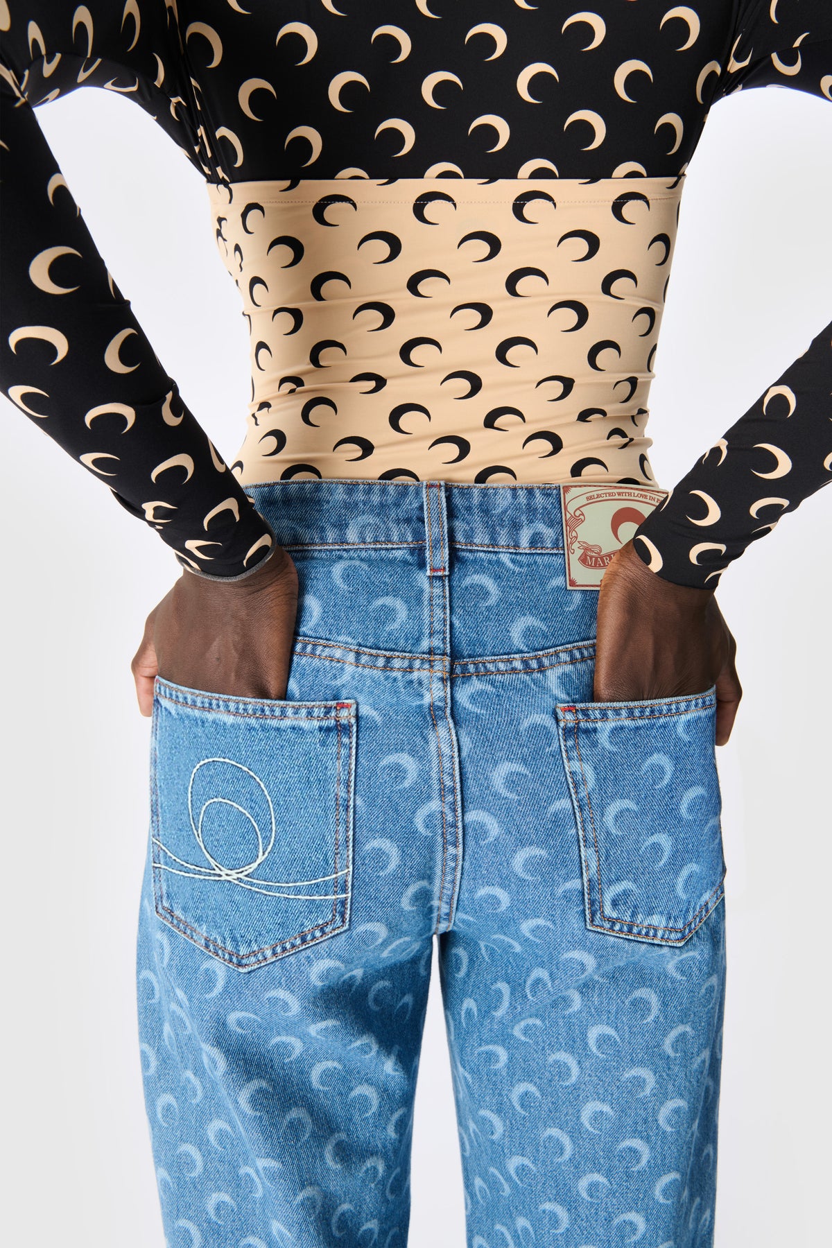 Moon Printed Jersey Second Skin Tube Top
