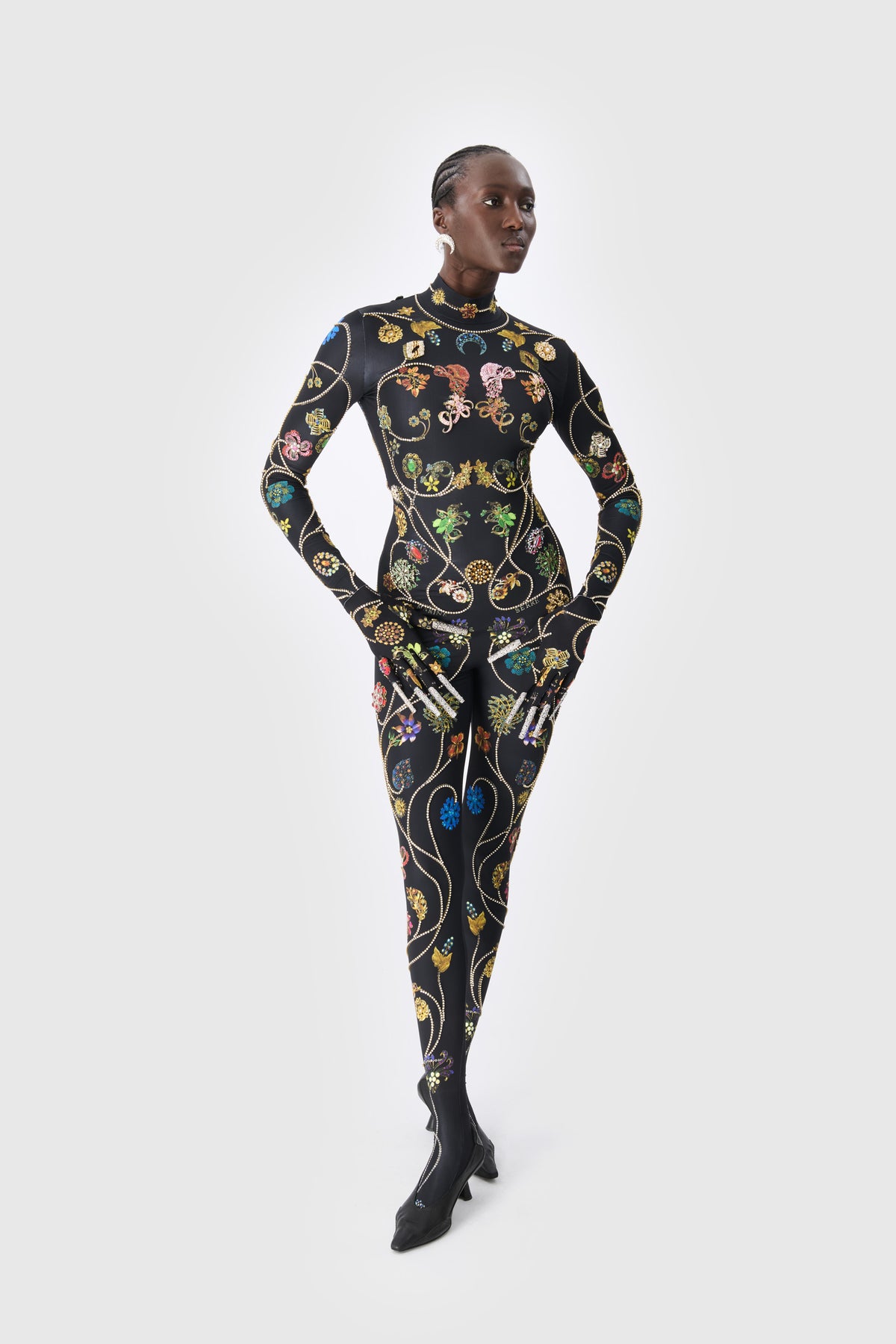 Jewelry couture catsuit