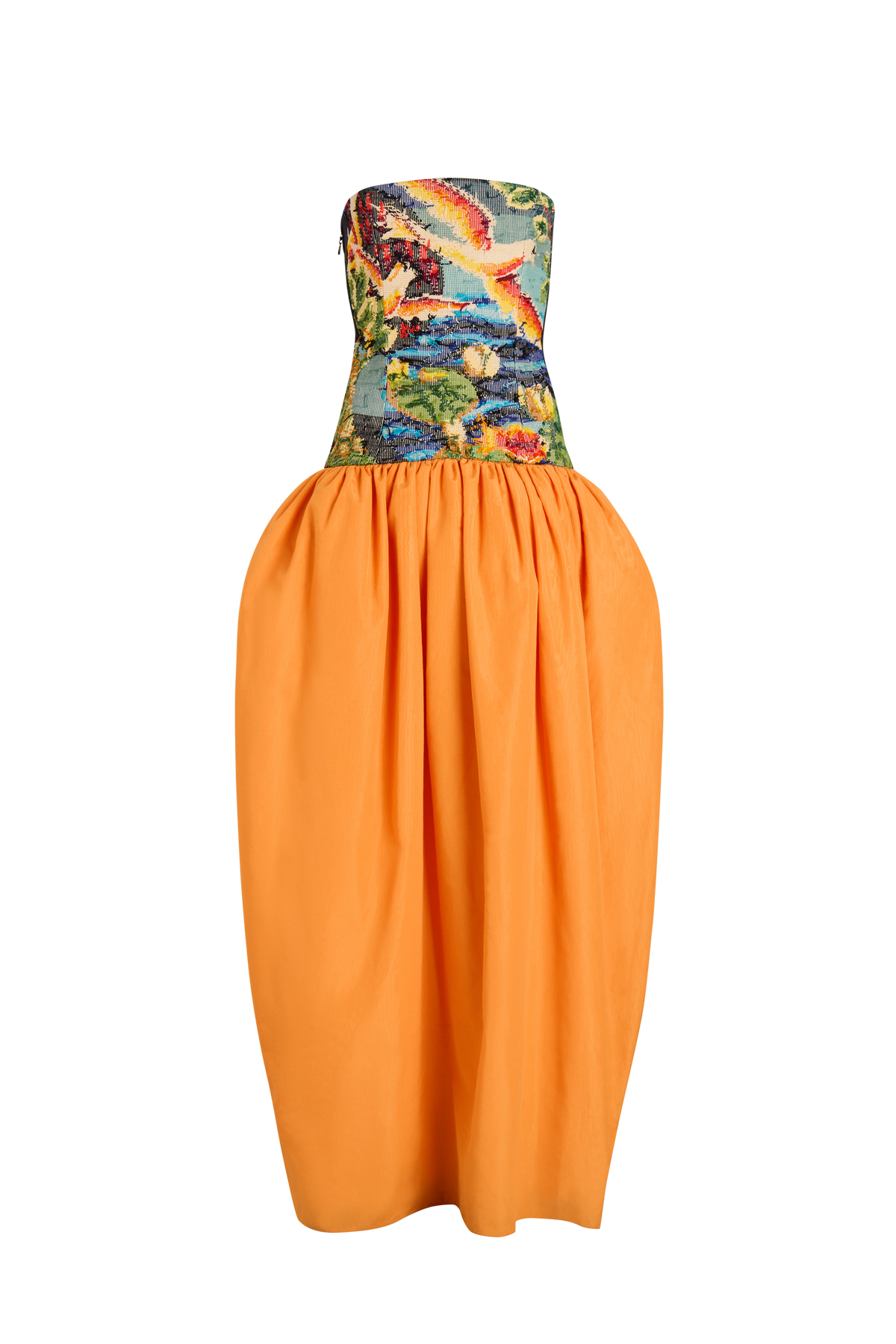 Printed Tapestries Ball Gown