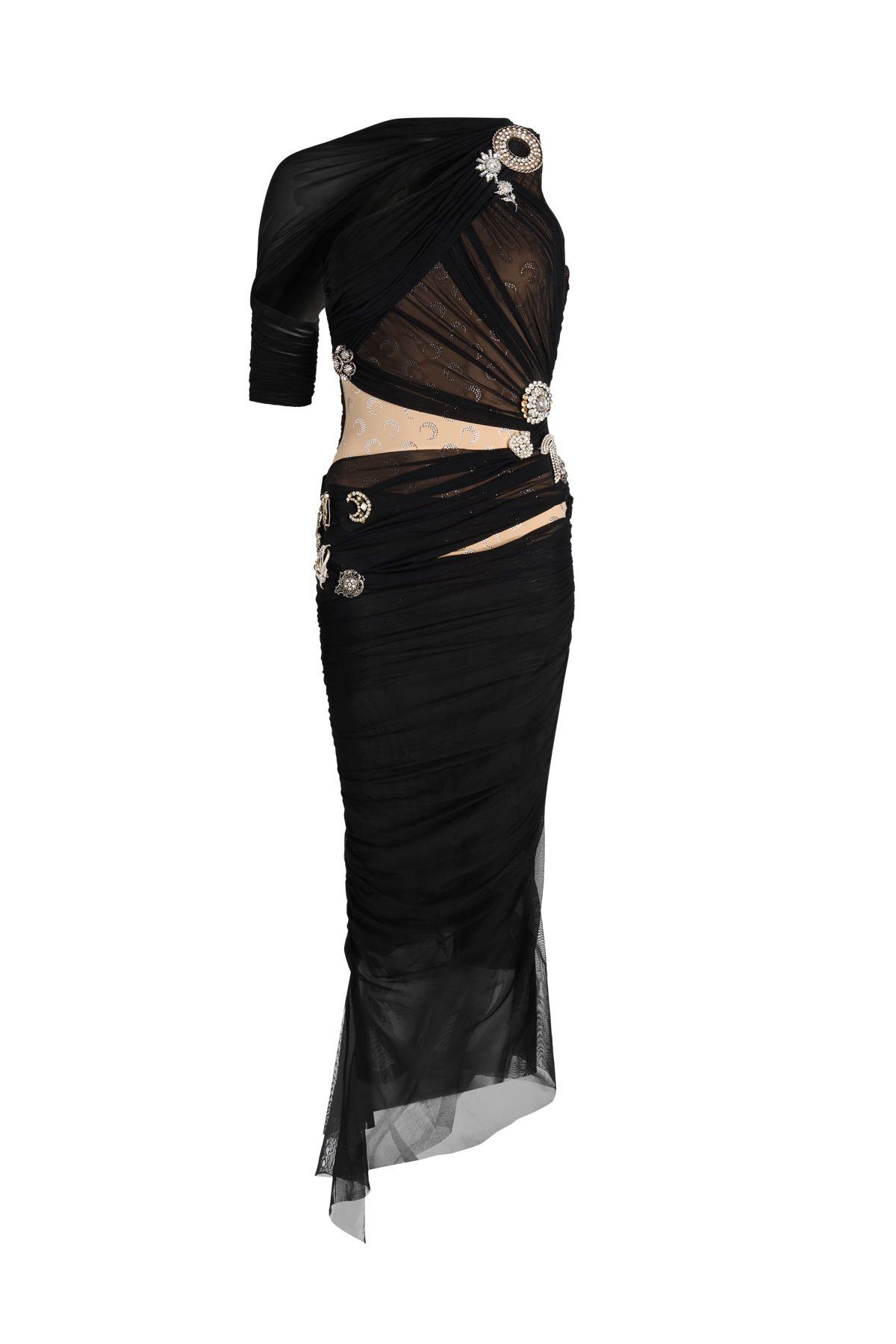Swarovski Detailed Draped Dress