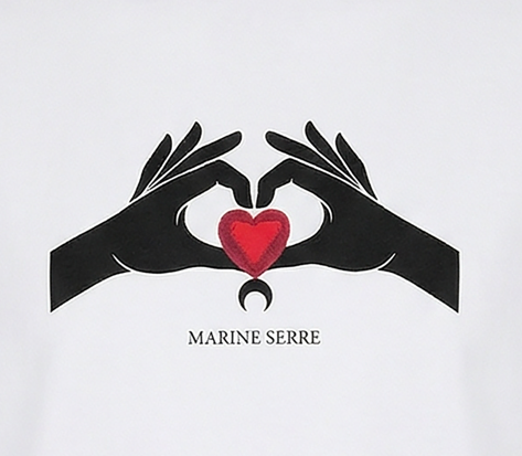 COTTON WHITE DIGITAL PRINT MOON HEART 