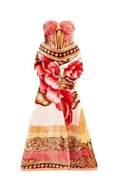 Printed Fleece Bustier Gown