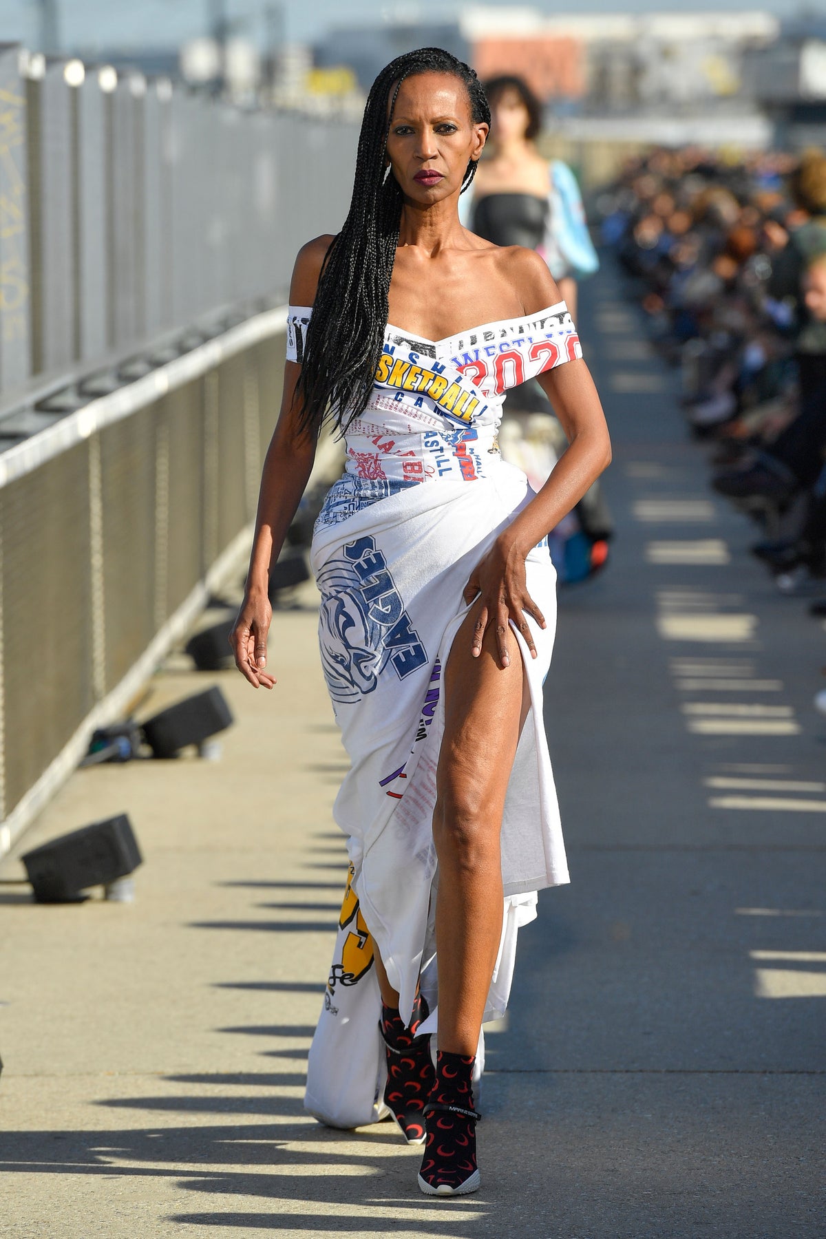 Draped T-Shirts Bardot Dress