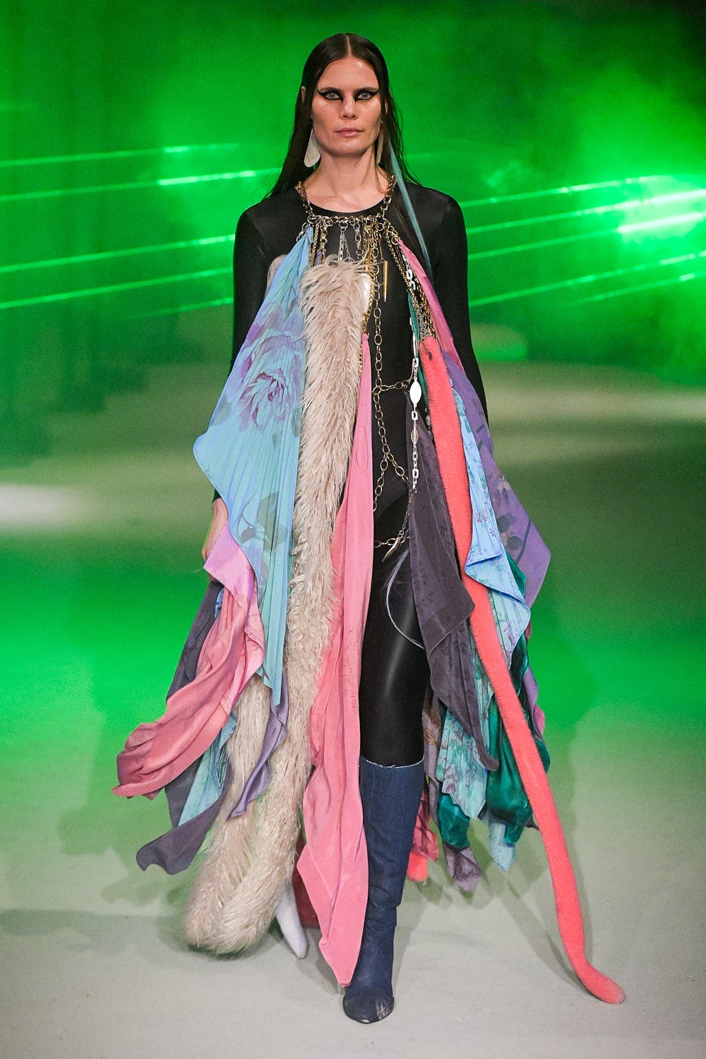 Silk Scarves Chain Bodice Dress