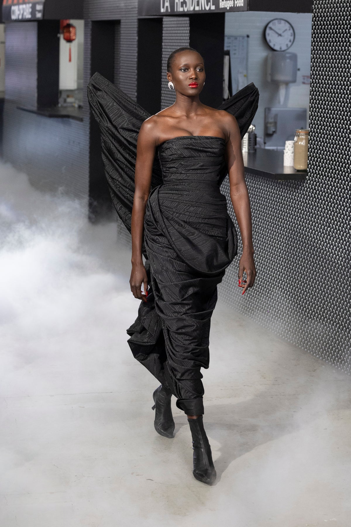 Moire Winged Dress