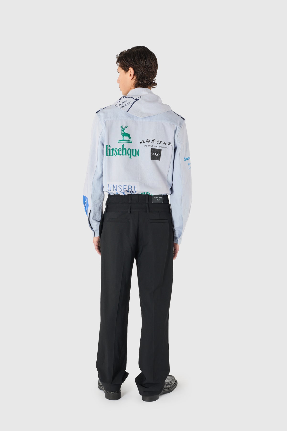 Tailored belted wool serge pants, image 12 of 13