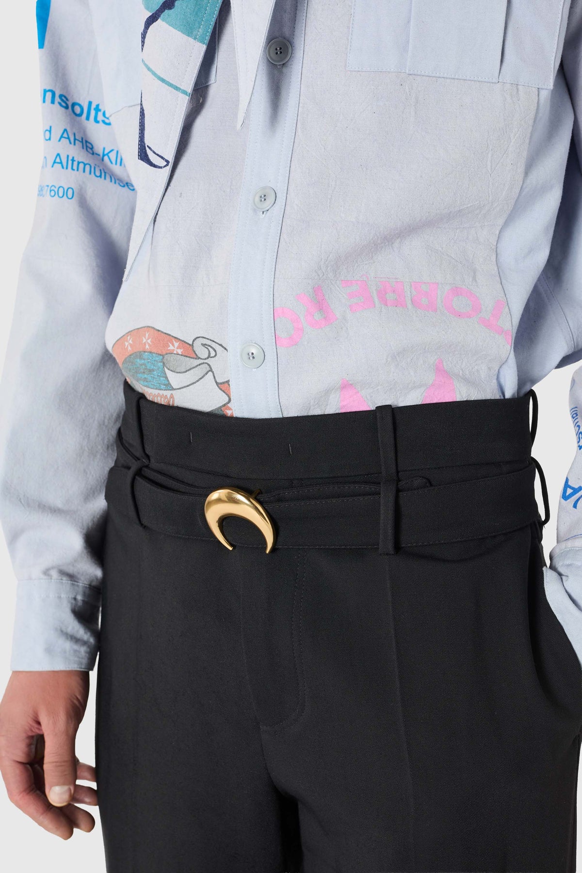 Tailored belted wool serge pants, image 10 of 13