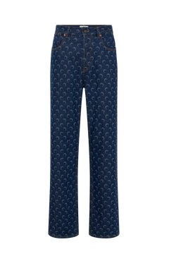 Midnight blue denim straight jeans