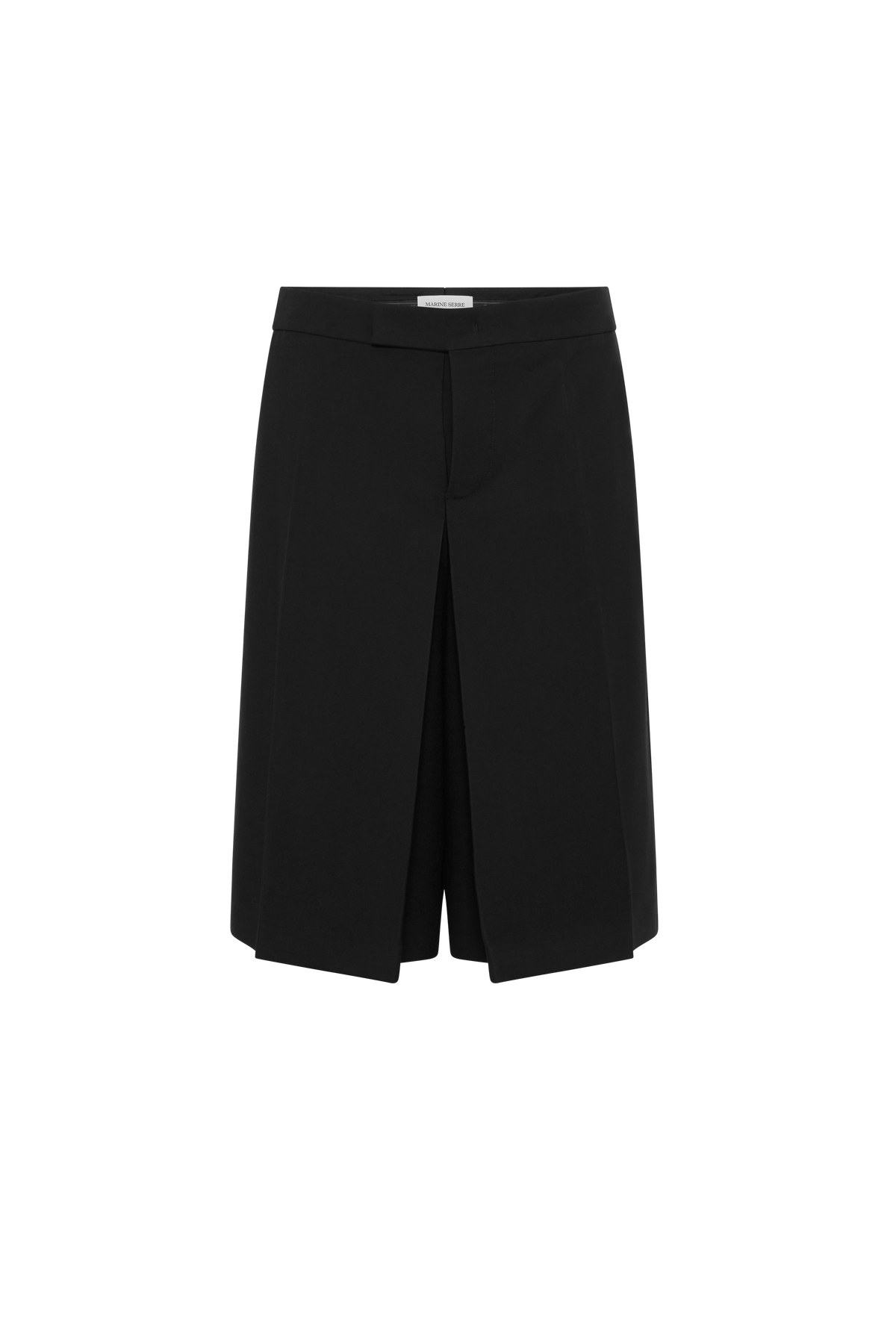 Tailored wool serge bermuda with pleats