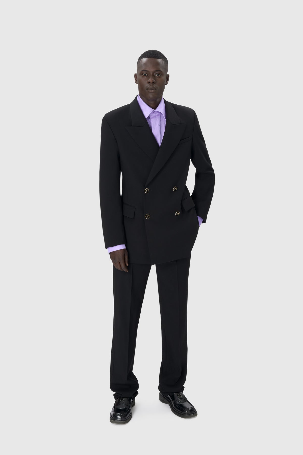 Virgin Wool Twill Fitted Jacket