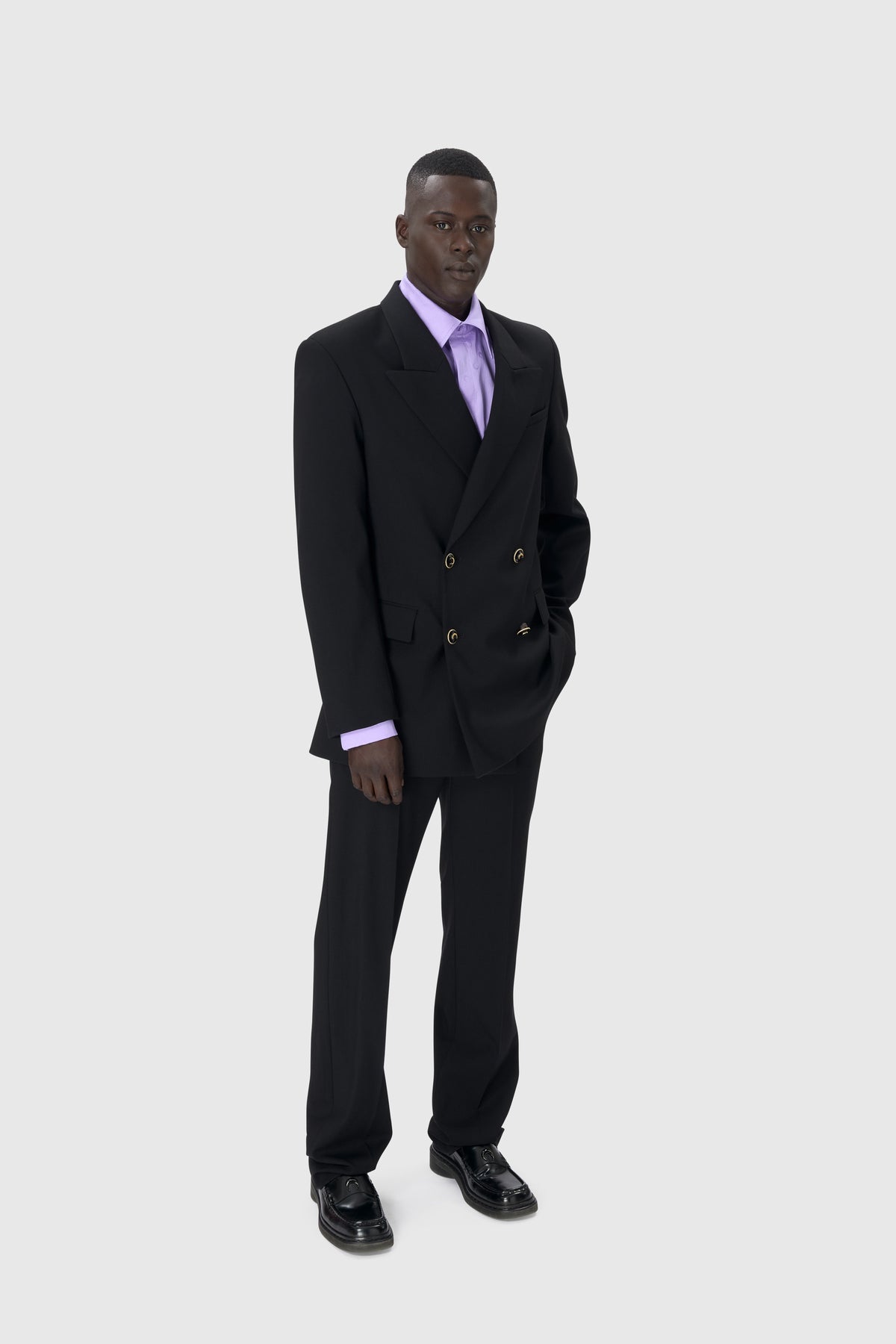 Virgin Wool Twill Fitted Jacket