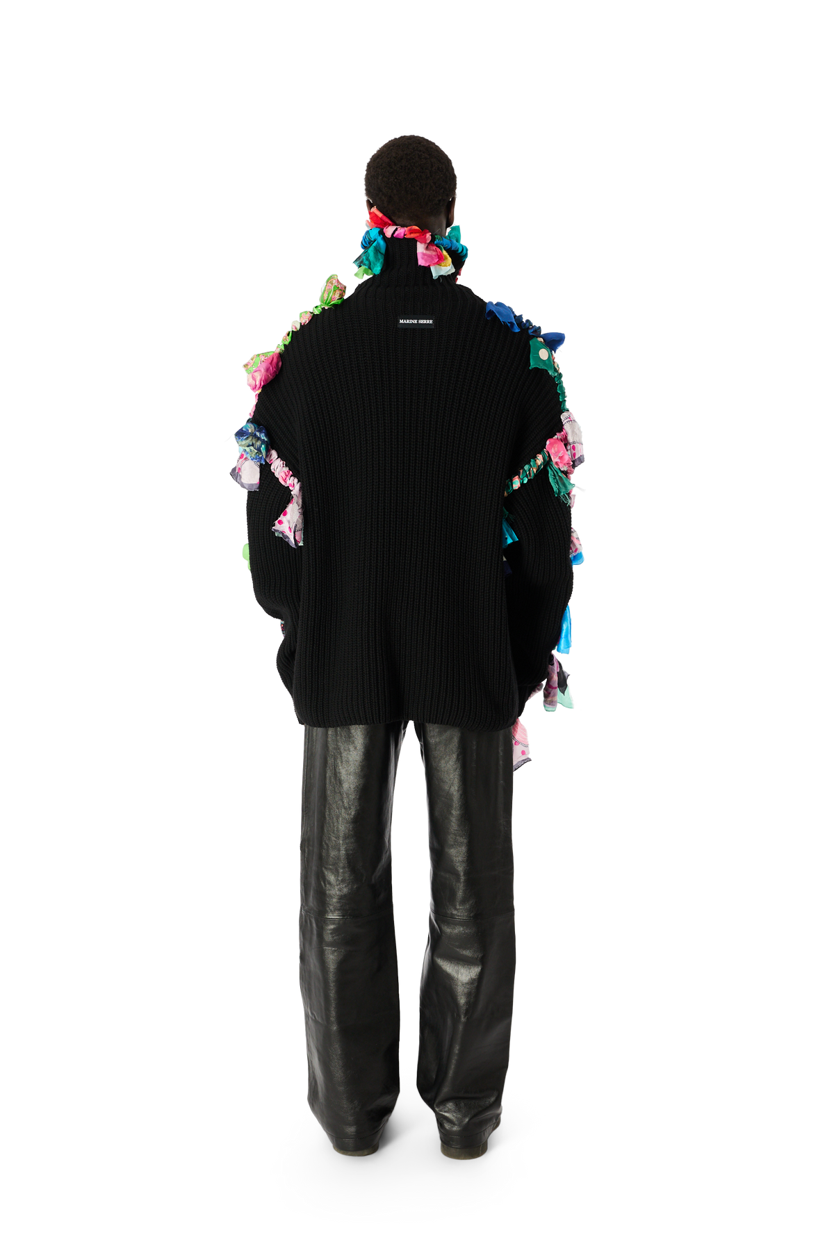 REGENERATED SILK SCARVES HIGH NECK SWEATER