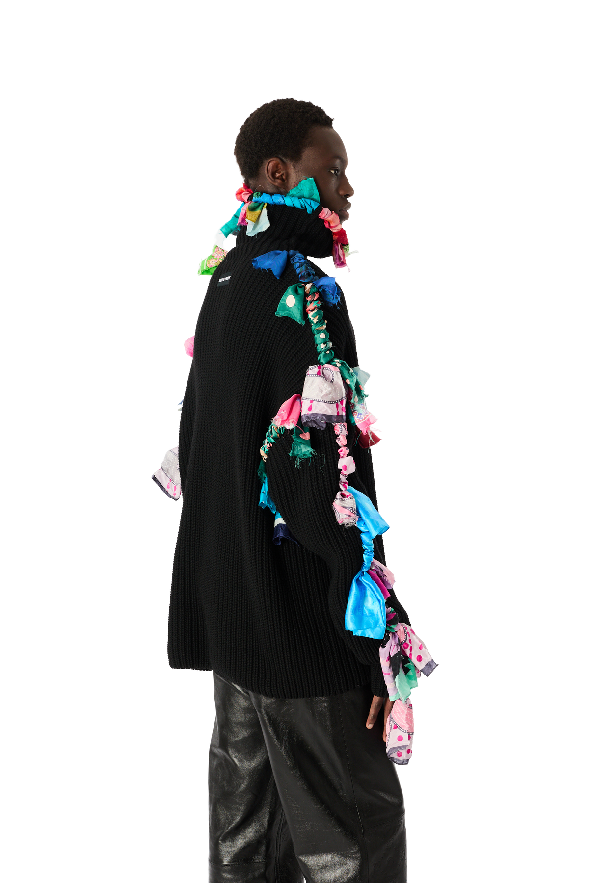 REGENERATED SILK SCARVES HIGH NECK SWEATER, image 5 of 6