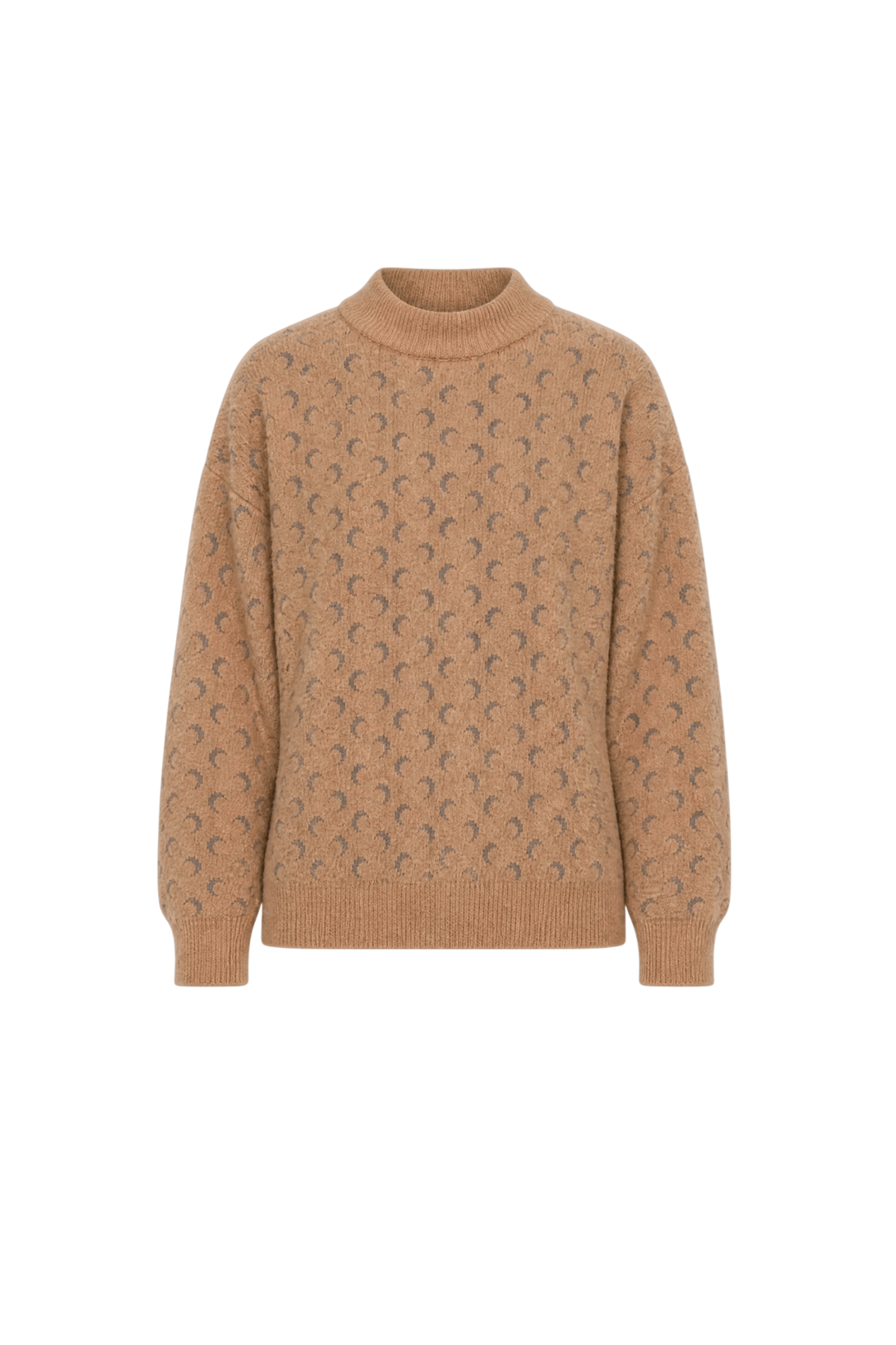 FLUFFY MOON JACQUARD KNIT CREWNECK SWEATER