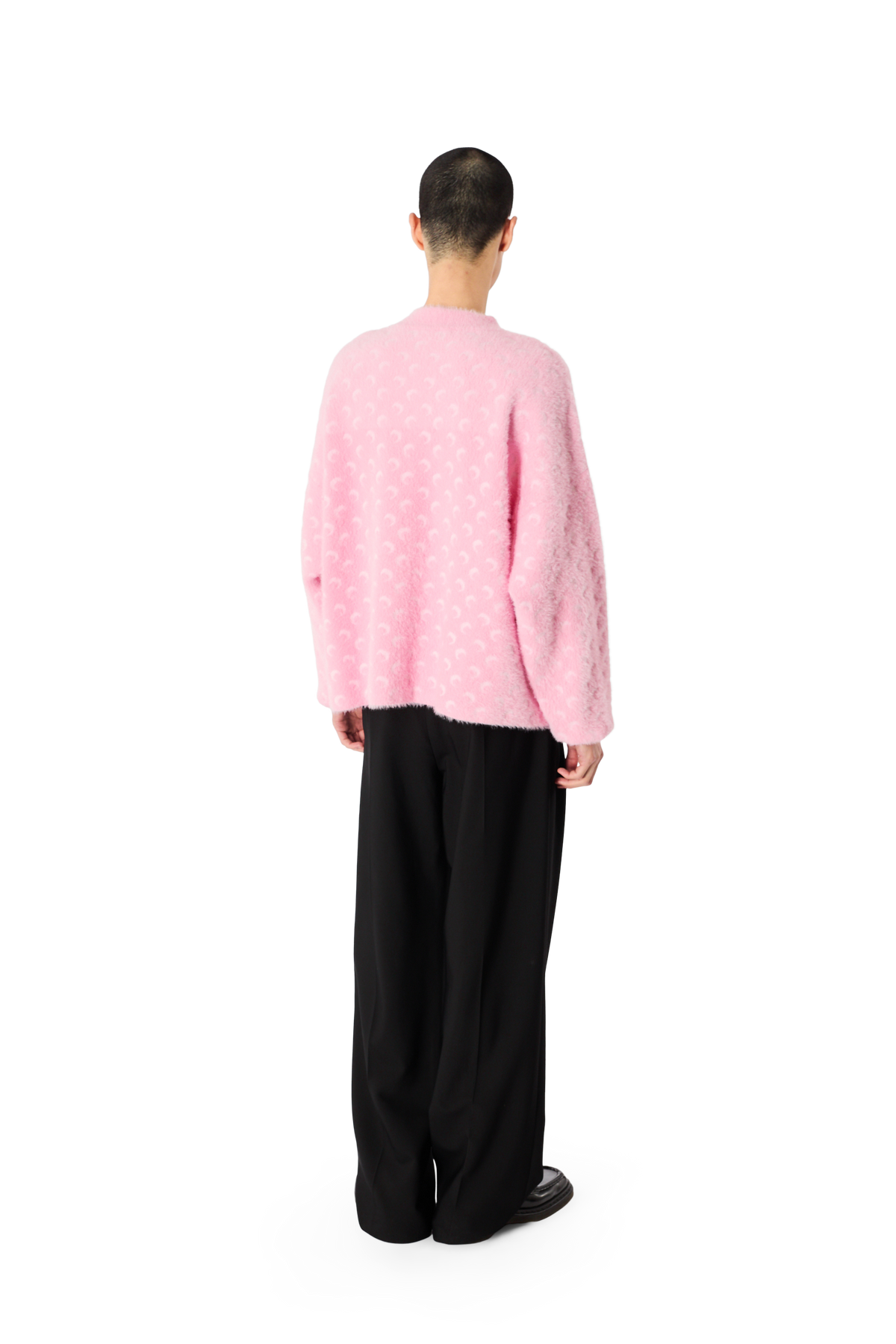FLUFFY MOON JACQUARD KNIT CREWNECK SWEATER