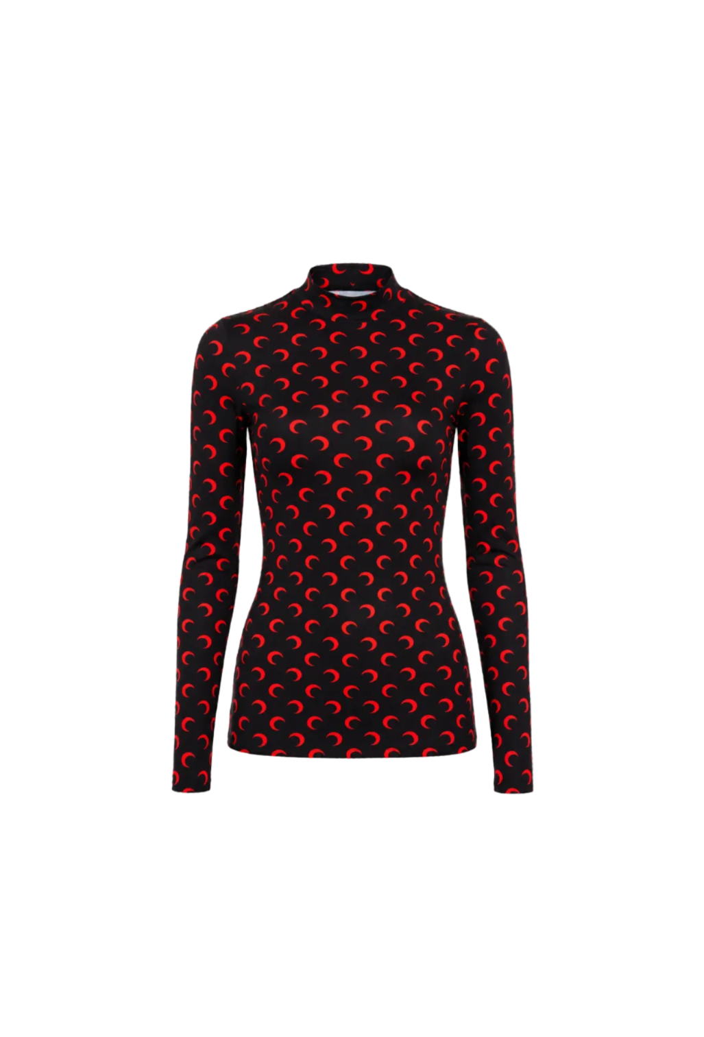 MOON PRINTED JERSEY LONG SLEEVE HIGHNECK TOP