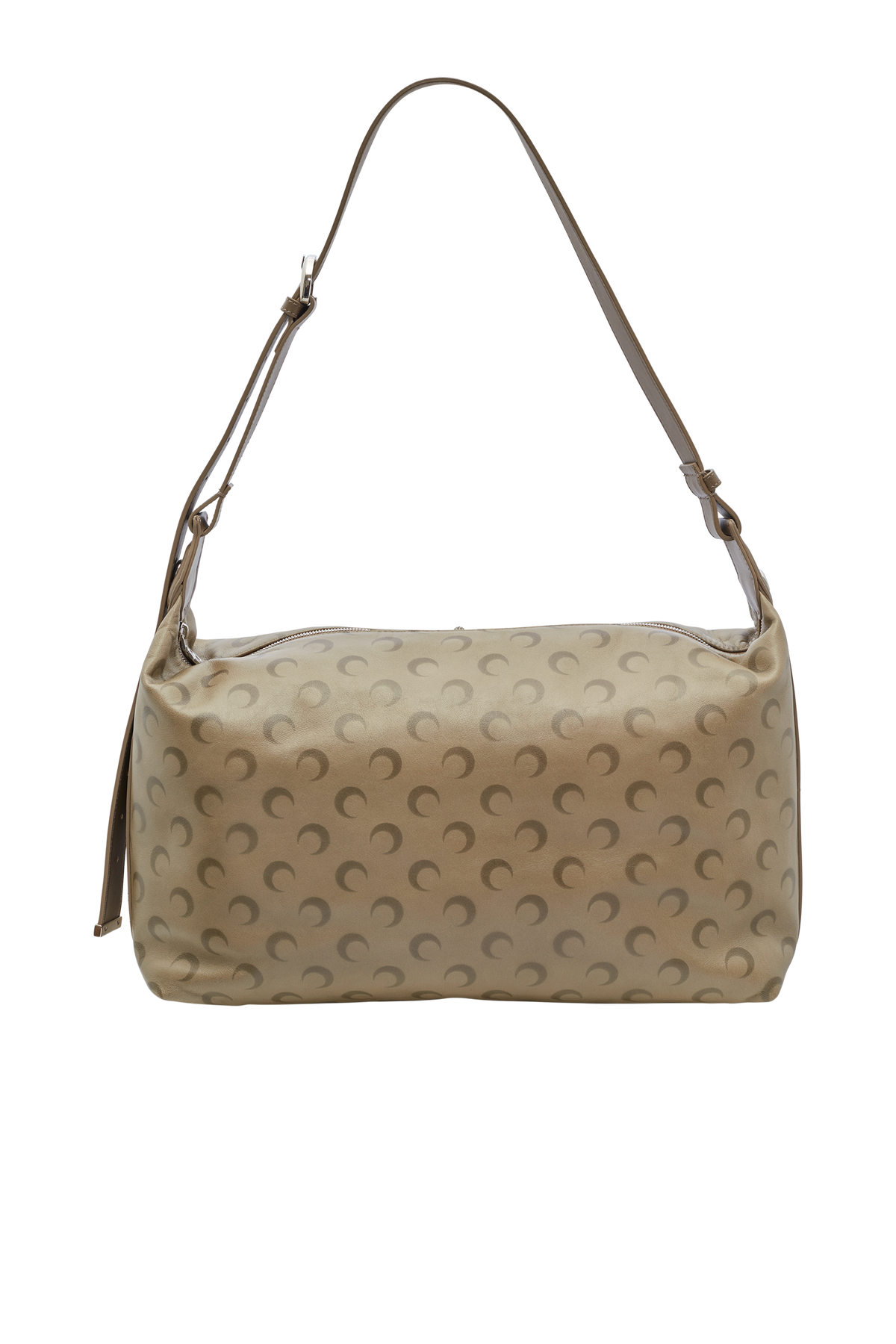 Faded moon leather messenger bag