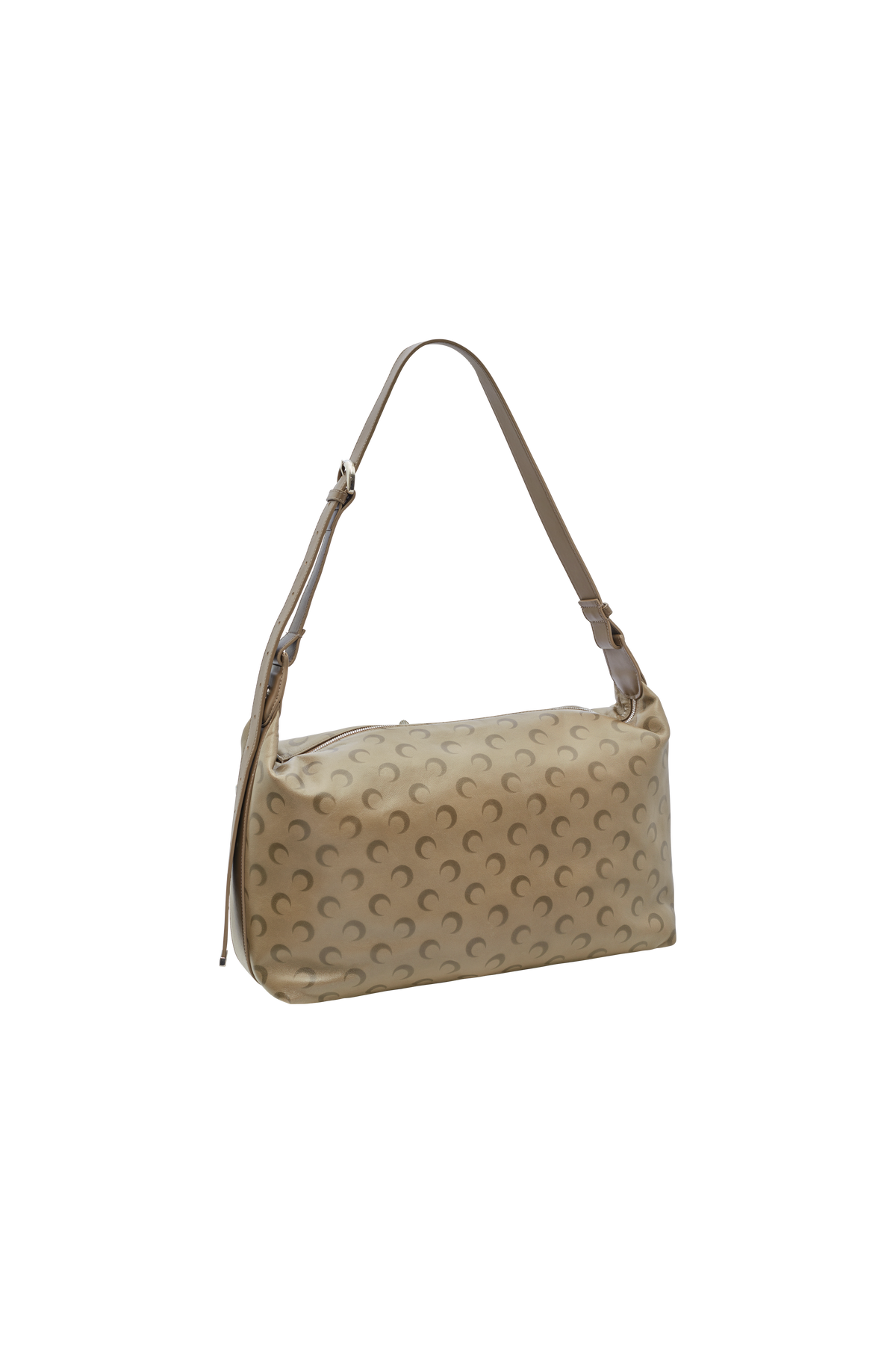 Faded moon leather messenger bag