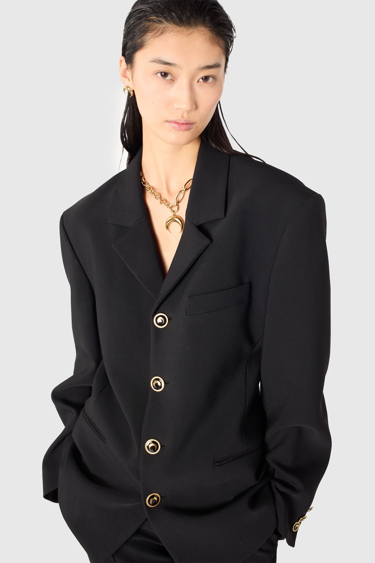 Tailored wool serge gold buttons jacket, image 7 of 9