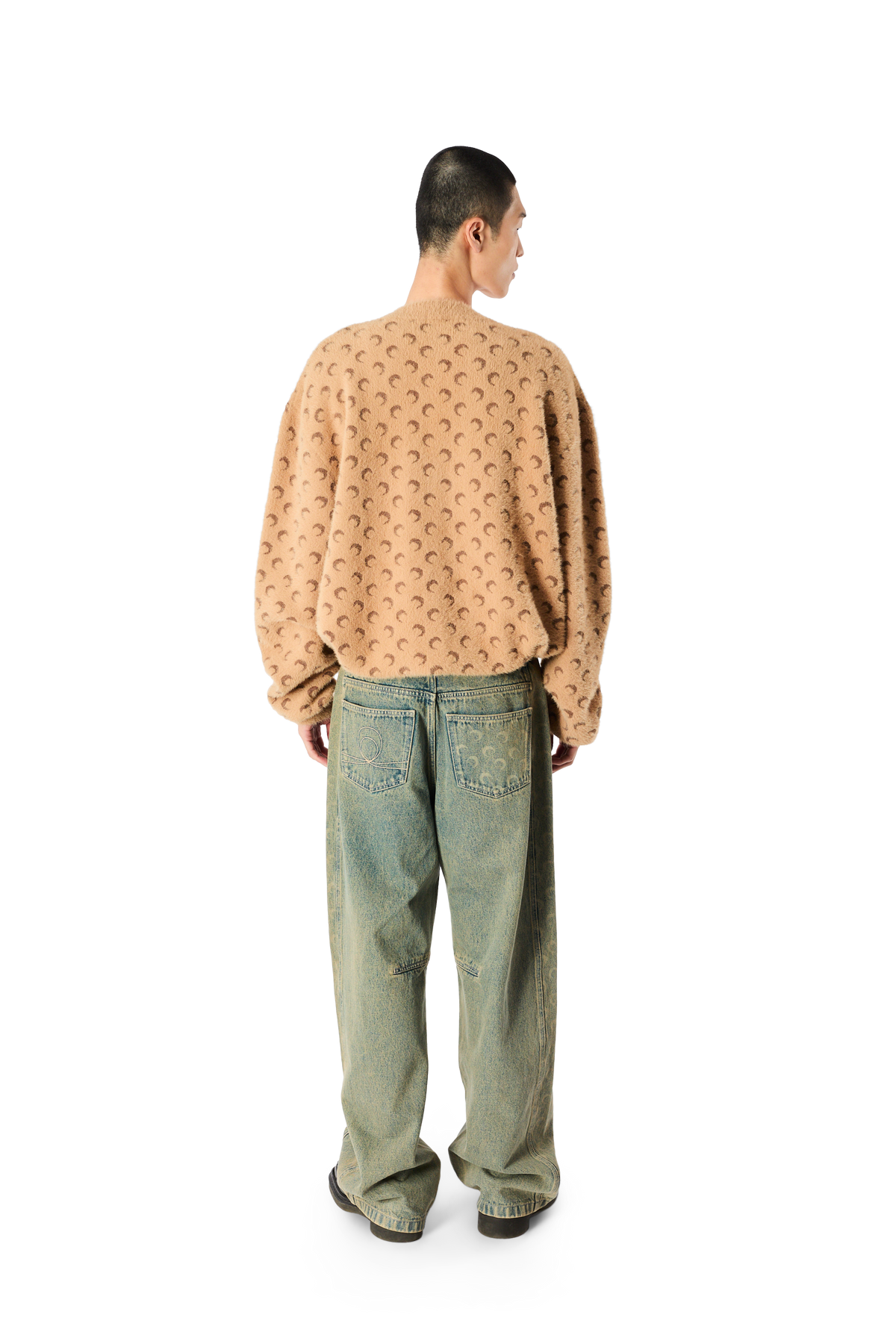 FLUFFY MOON JACQUARD KNIT LONG SLEEVES CARDIGAN