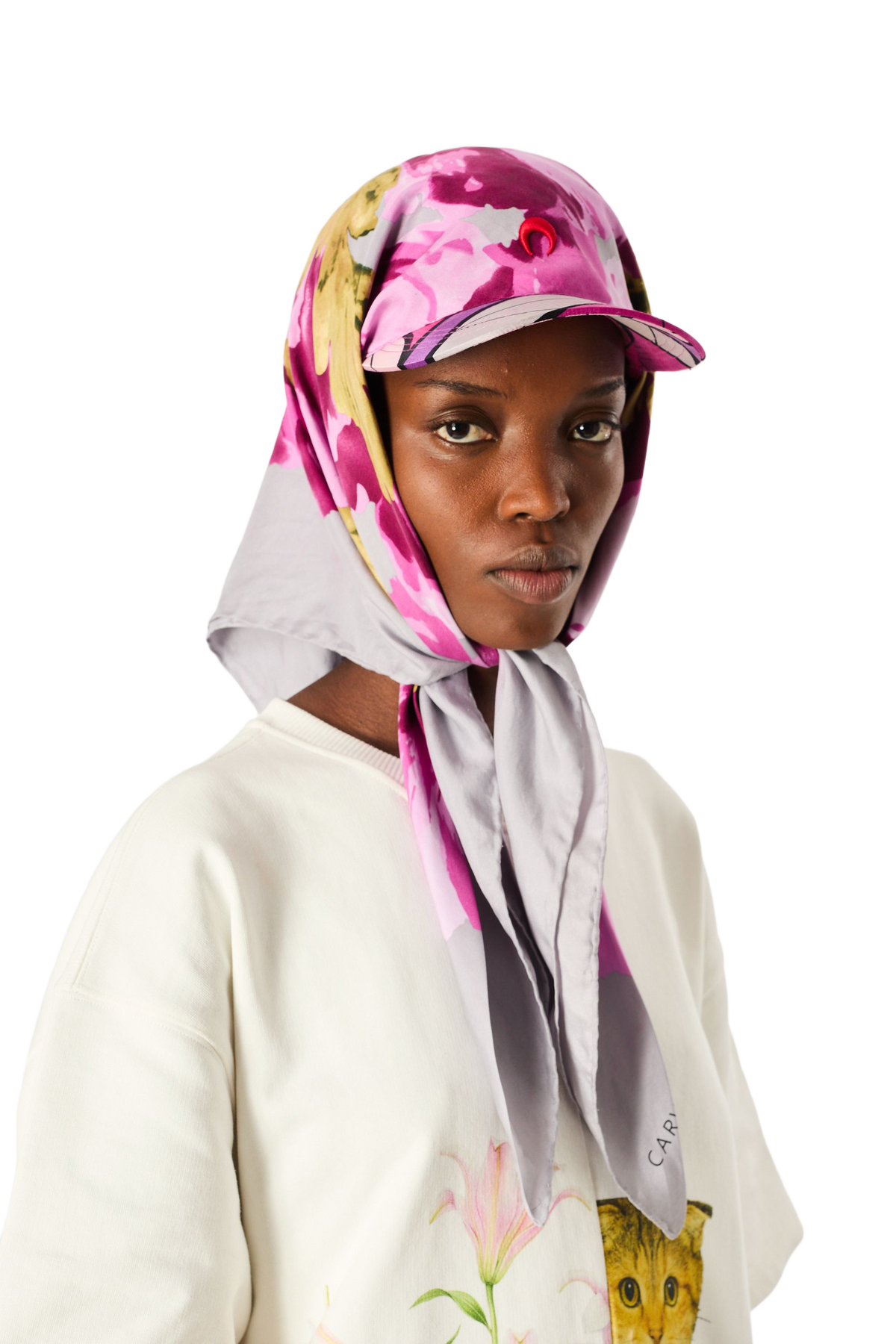 UPCYCLED SILK SCARVES VEILED CAP