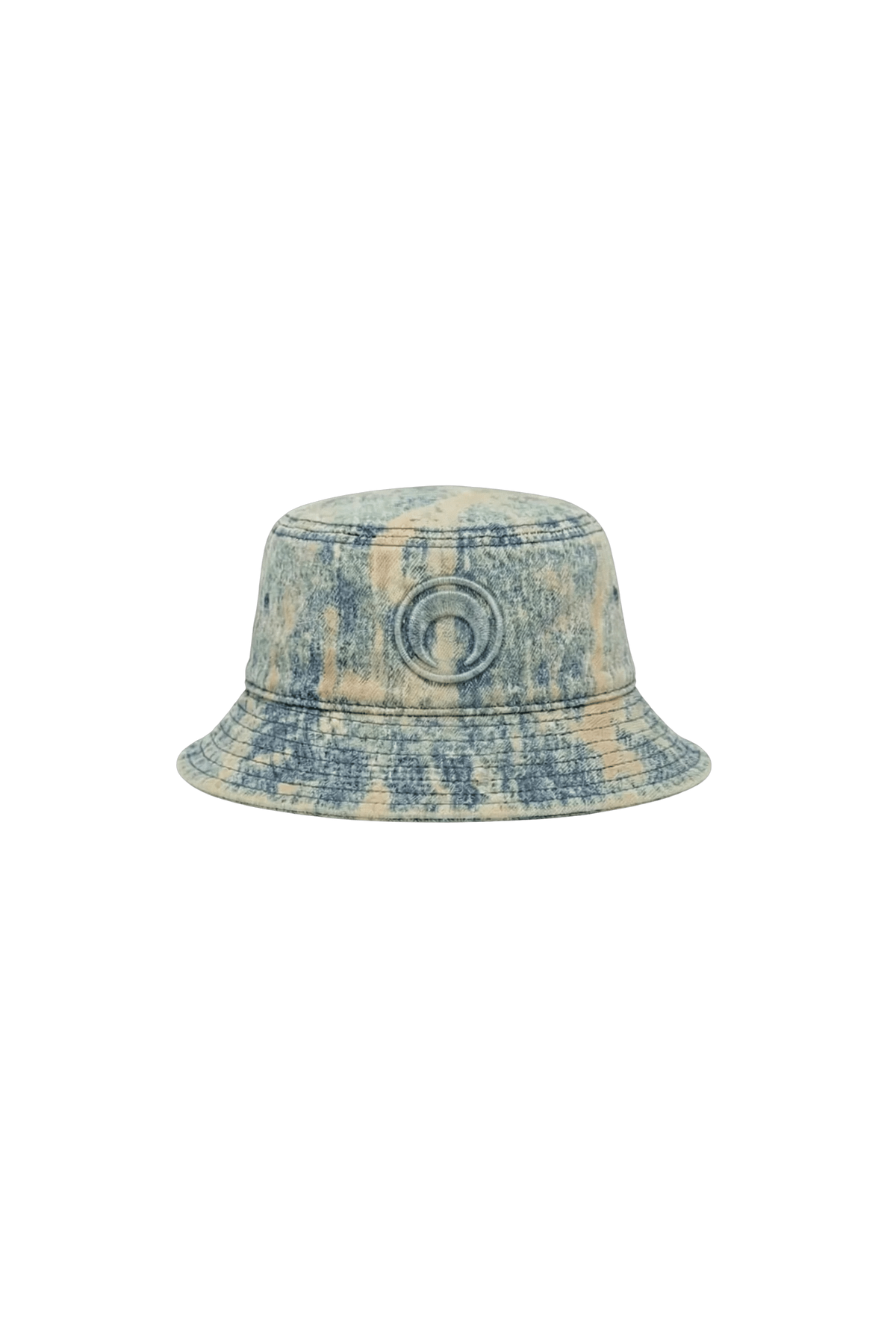 MOON PATCHED DIRTY SAND DENIM BUCKET HAT