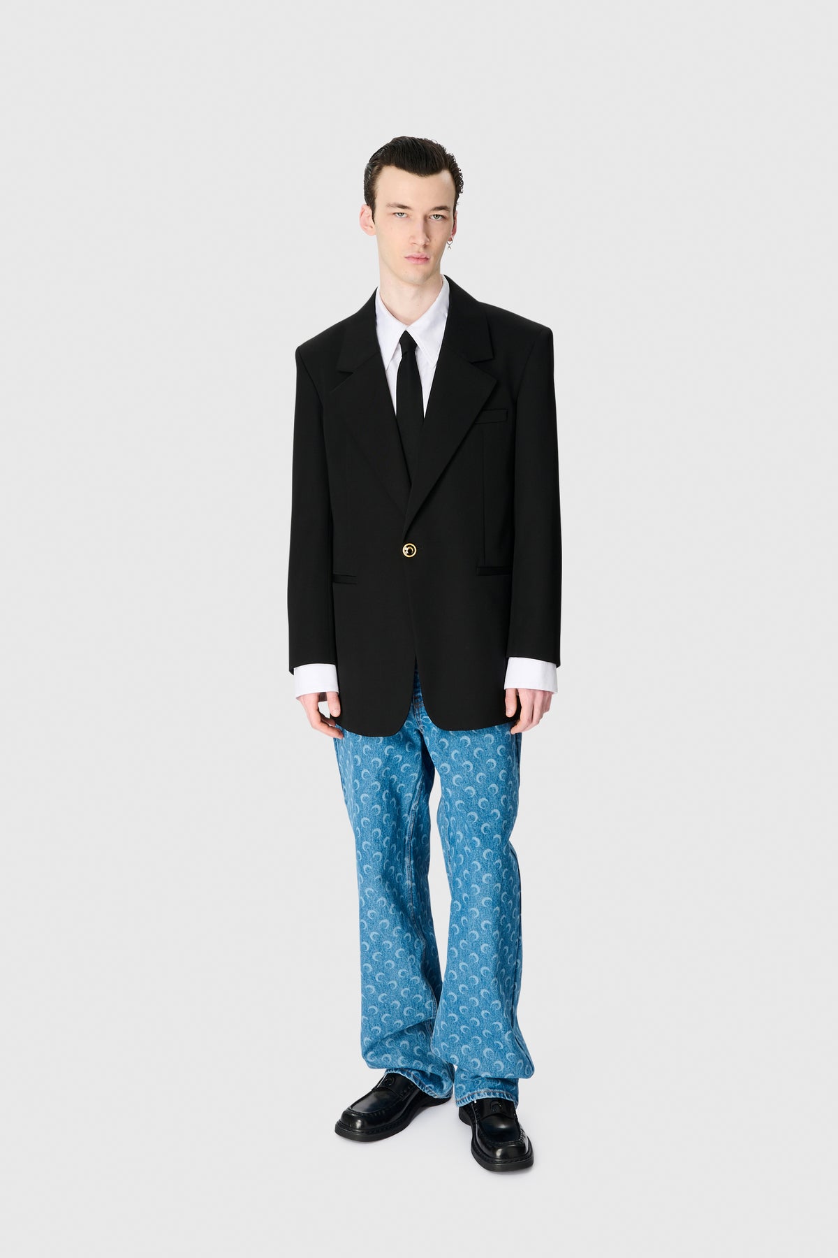 BLAZER BOXY EN SERGÉ DE LAINE VIERGE