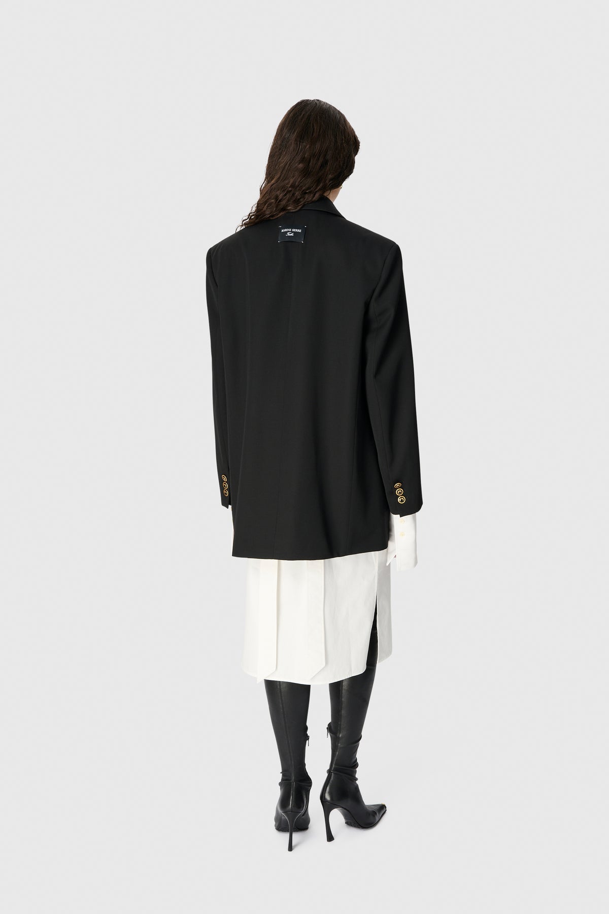BLAZER BOXY EN SERGÉ DE LAINE VIERGE