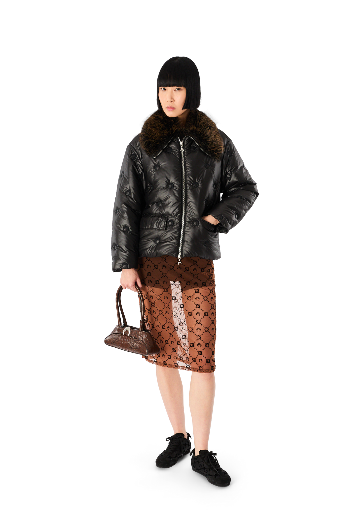 MOON QUILTED NYLON CROPPED JACKET