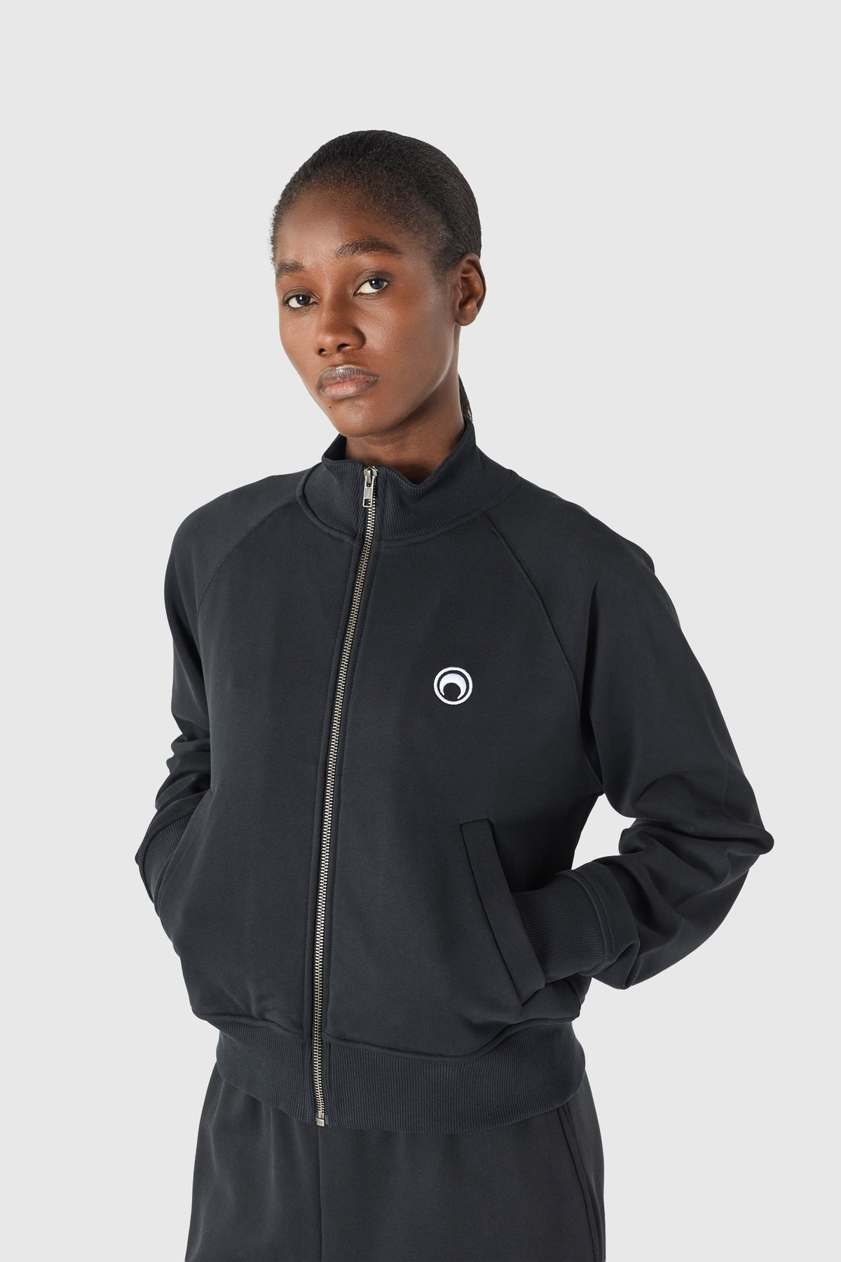 Moon logo zipped sweatshirt organic cotton, image 4 of 10