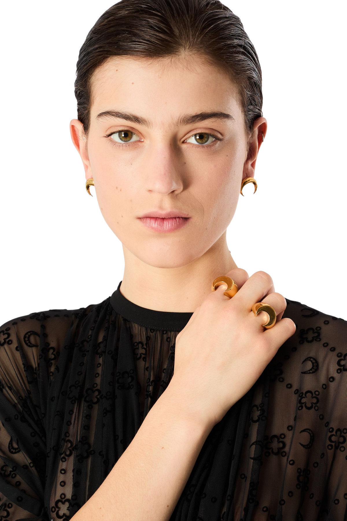 Regenerated Gold Plated Moon Ring