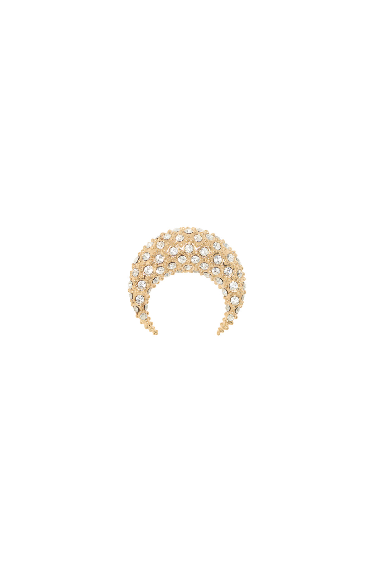 RHINESTONE GOLD PLATED MOON SINGLE STUD