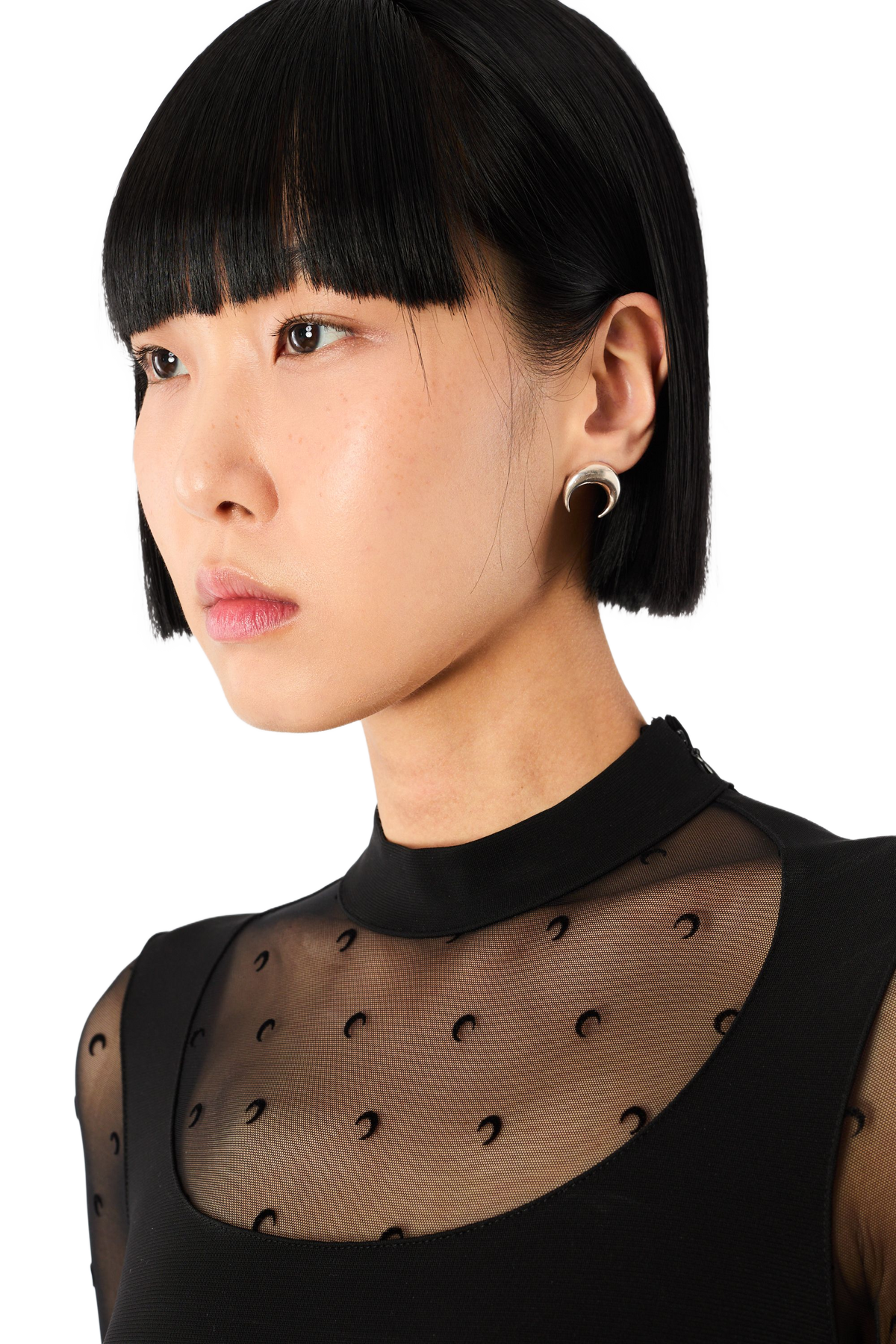 Clous d'oreilles Moon plaqués argent