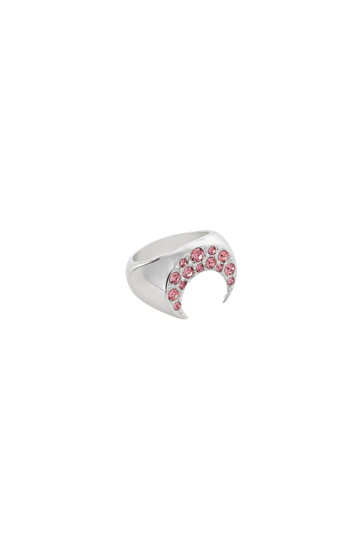 SILVER PLATED MOON CRYSTAL RING