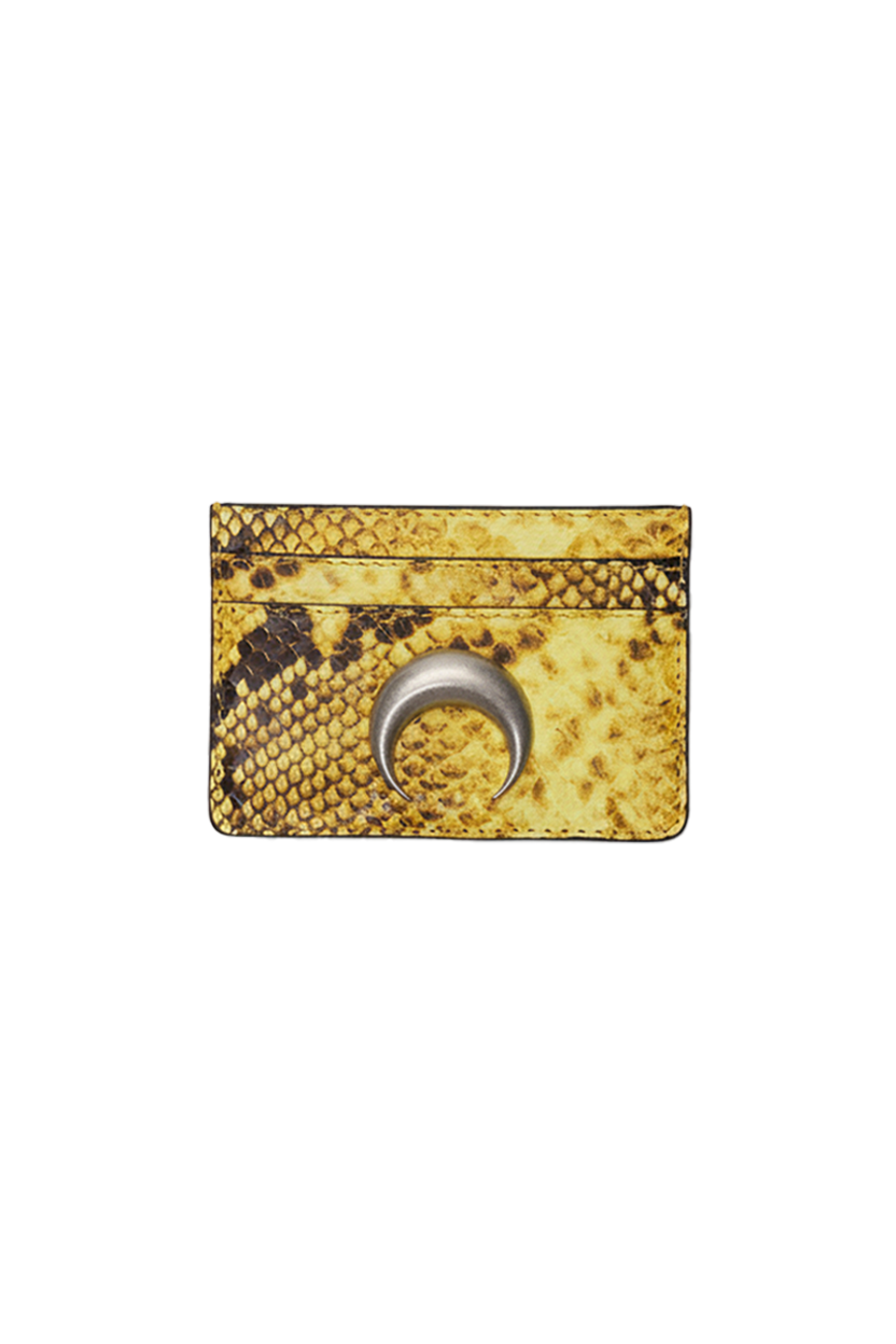 Python leather effect silver moon logo card holder