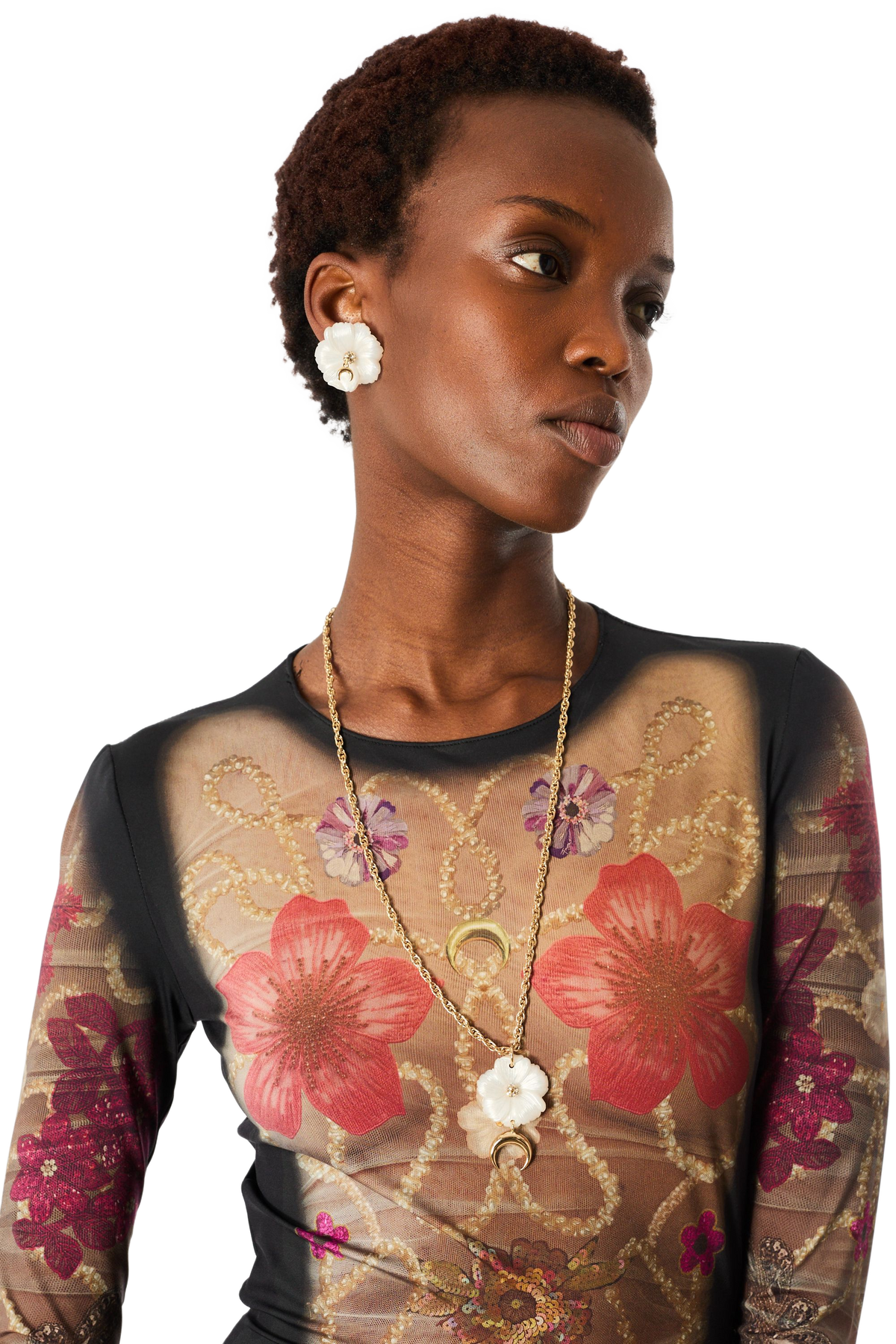 FLOWER ROPE NECKLACE
