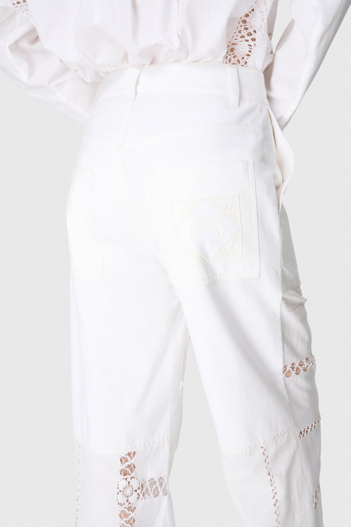 REGENERATED HOUSEHOLD LINEN STRAIGHT TROUSERS