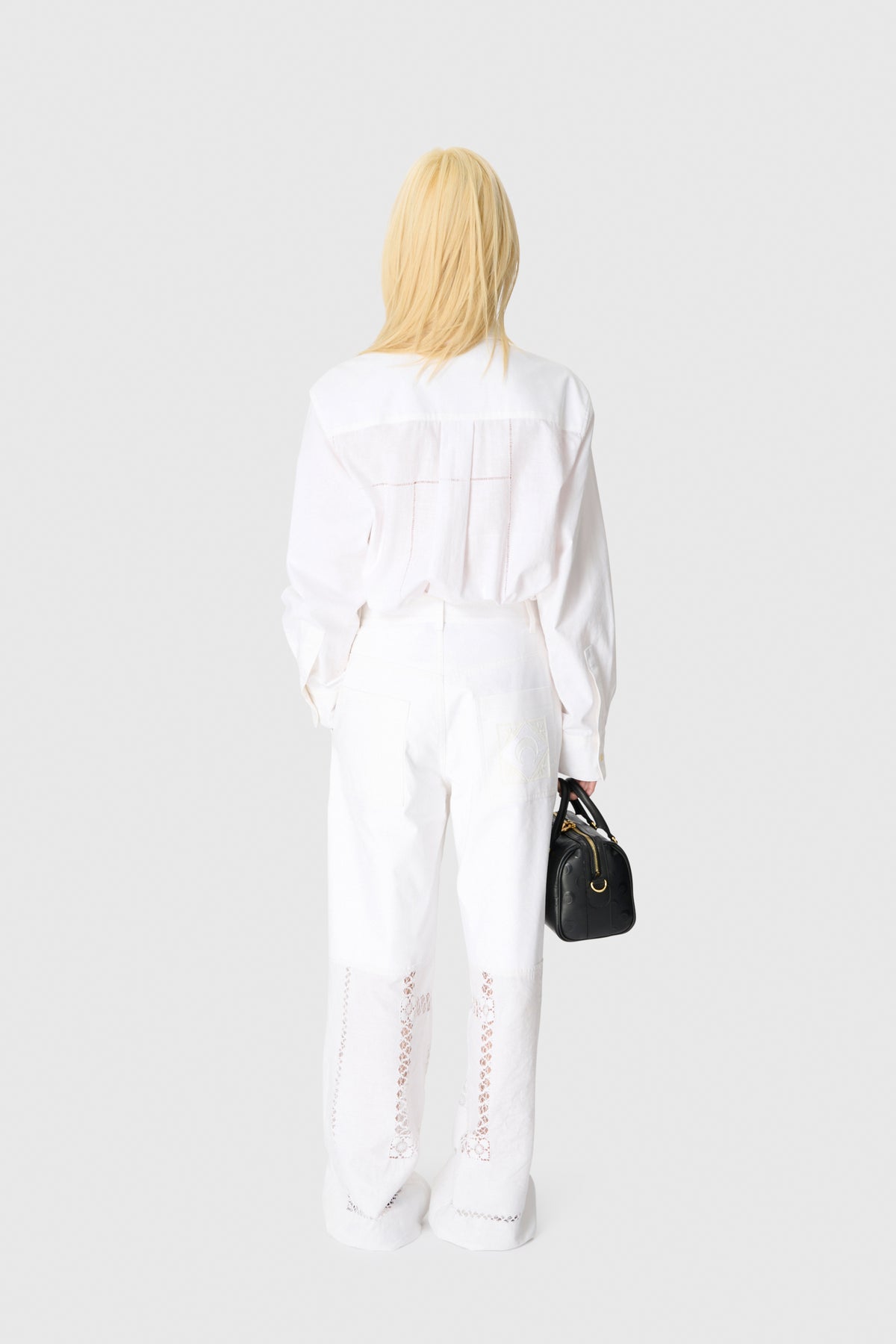 REGENERATED HOUSEHOLD LINEN STRAIGHT TROUSERS