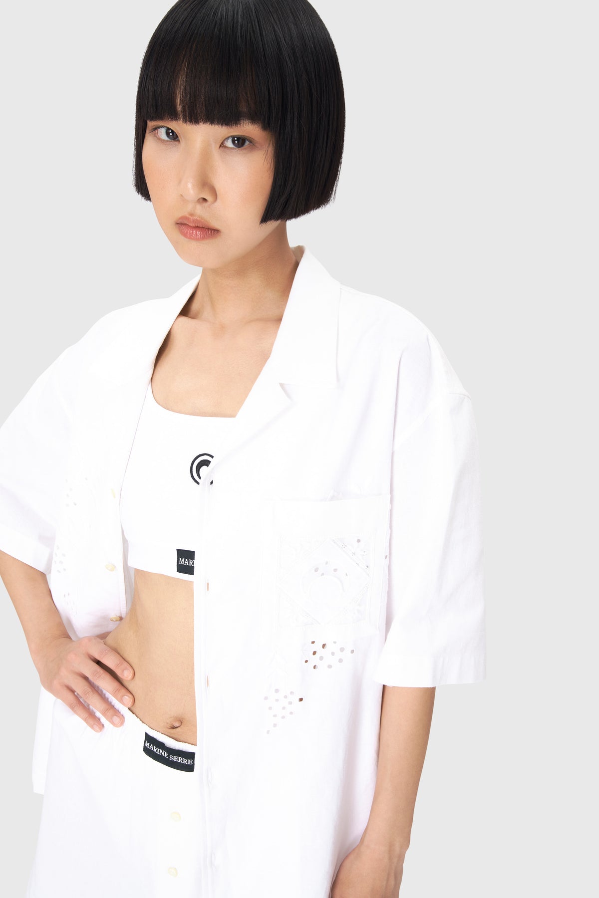 Upcycled Household Linen Bowling Shirt