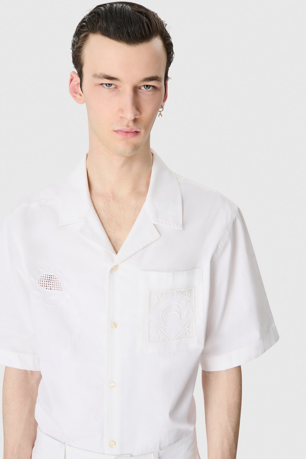 Upcycled Household Linen Bowling Shirt, image 6 of 8