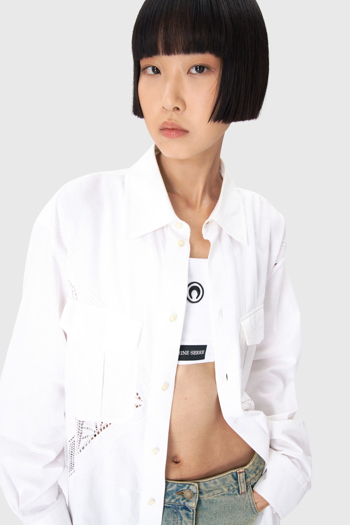 Upcycled Household Linen Twin Pocket Shirt, image 14 of 15