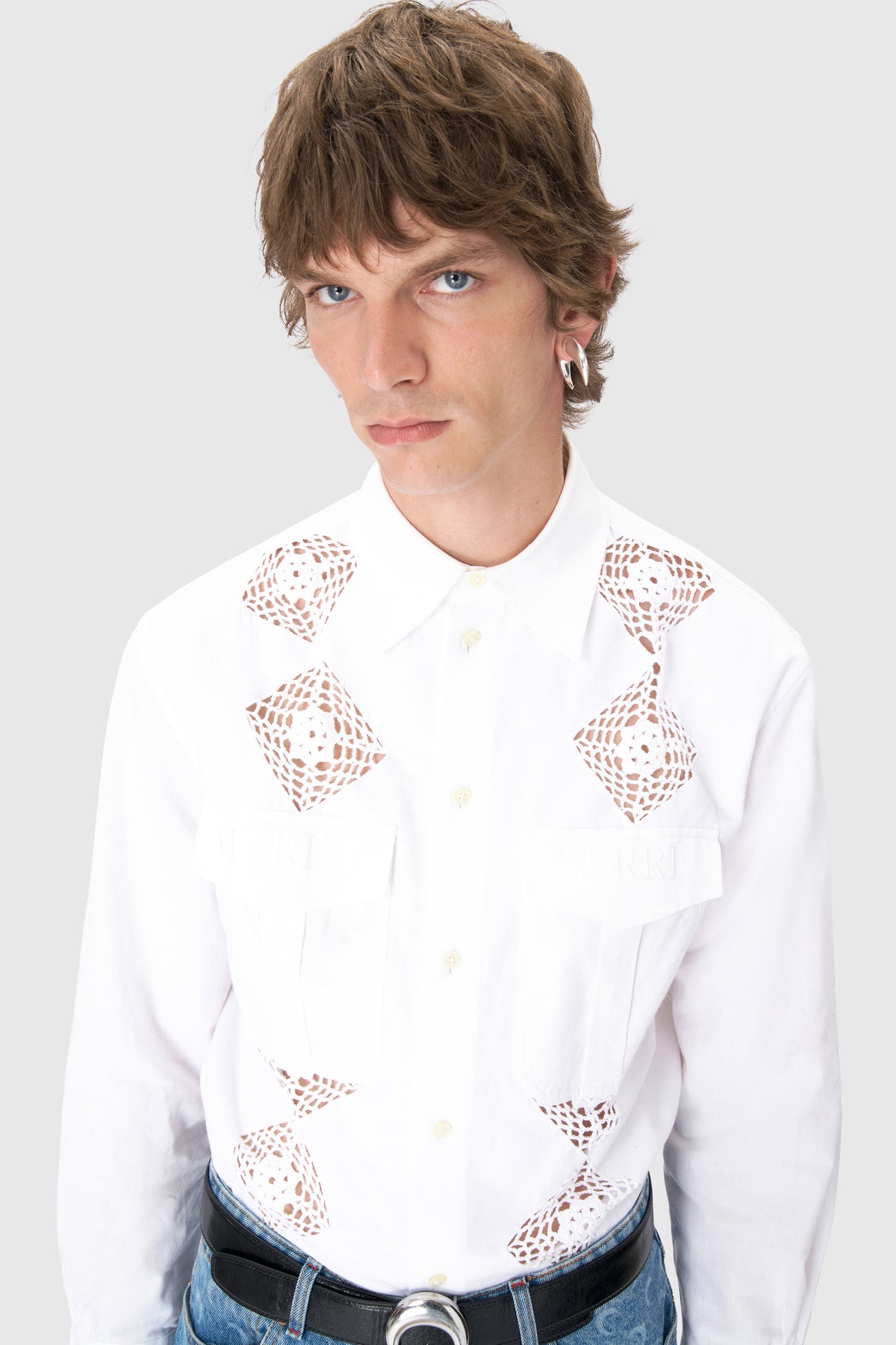 Upcycled Household Linen Twin Pocket Shirt, image 9 of 15