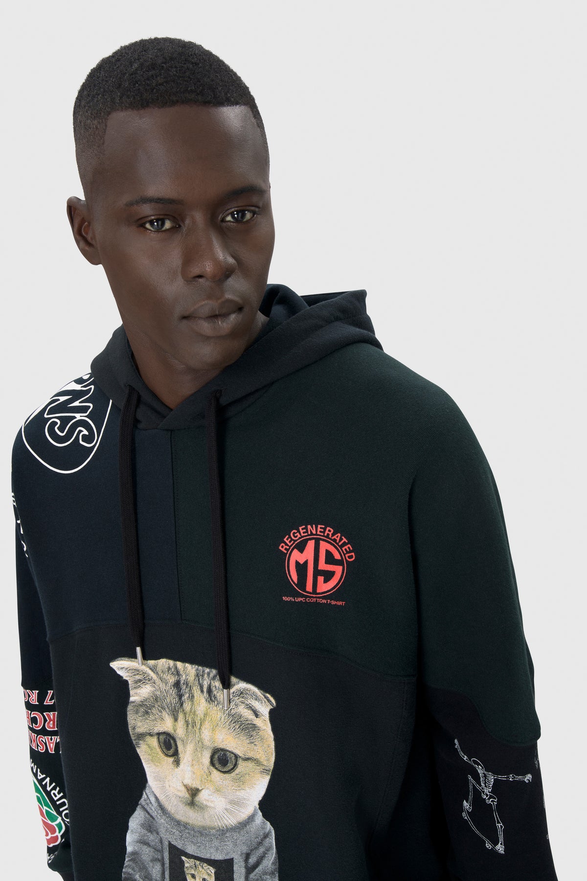 Upcycled Graphic Sweatshirts Hoodie, image 9 of 12