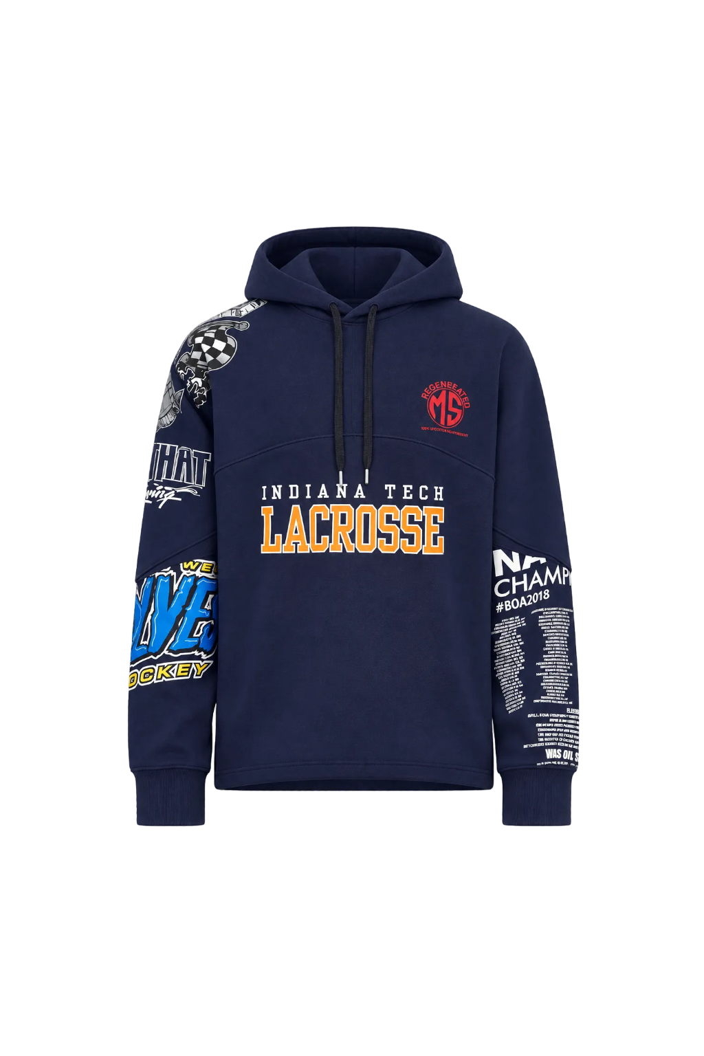 UPCYCLED GRAPHIC T-SHIRTS FLEECE HOODIE