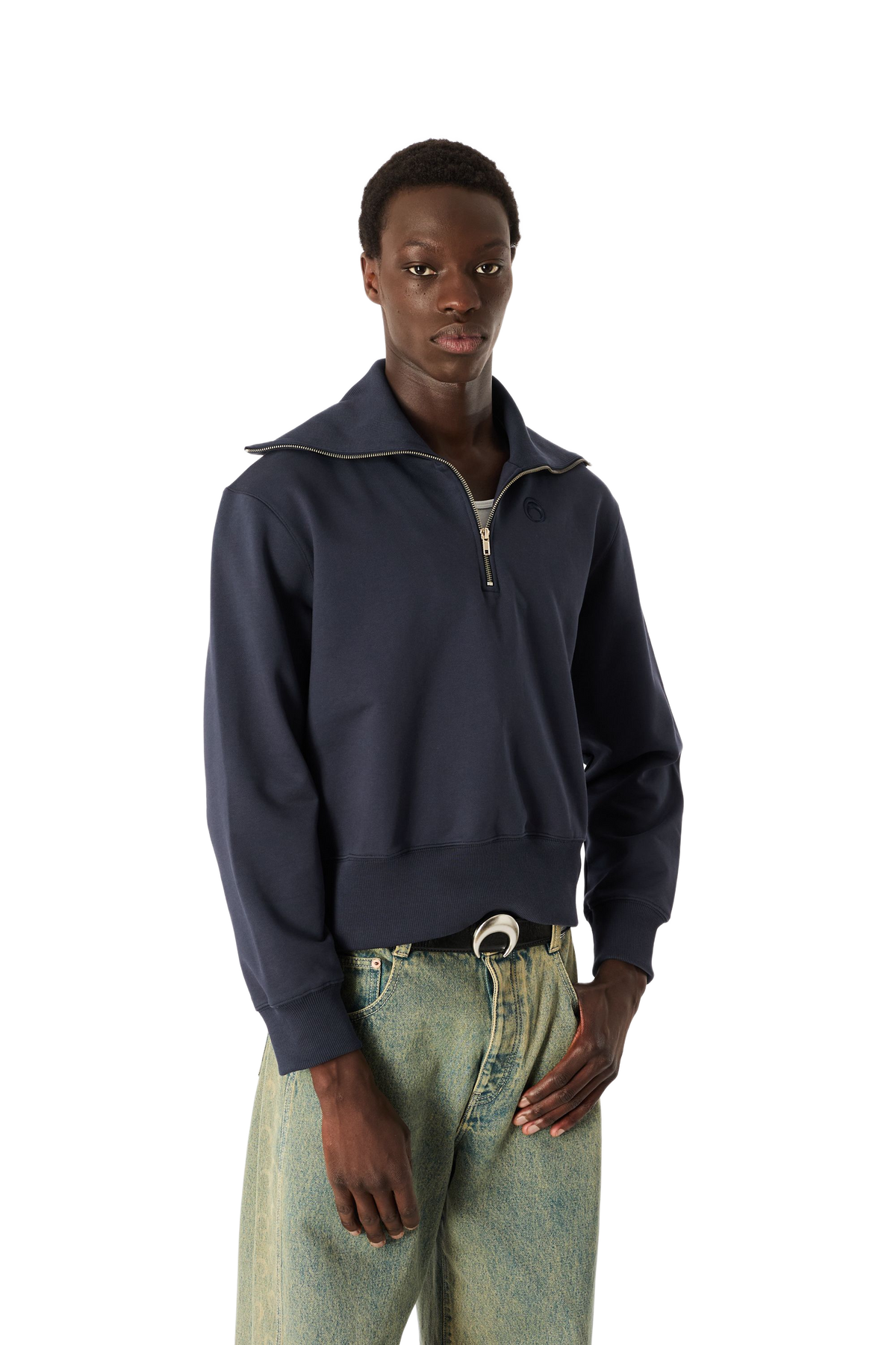 MOON LOGO FLEECE HALF-ZIP SWEATSHIRT