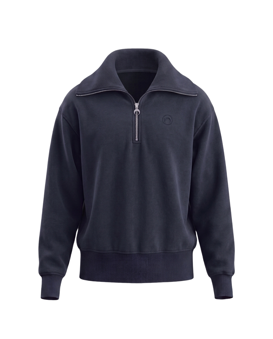 MOON LOGO FLEECE HALF-ZIP SWEATSHIRT