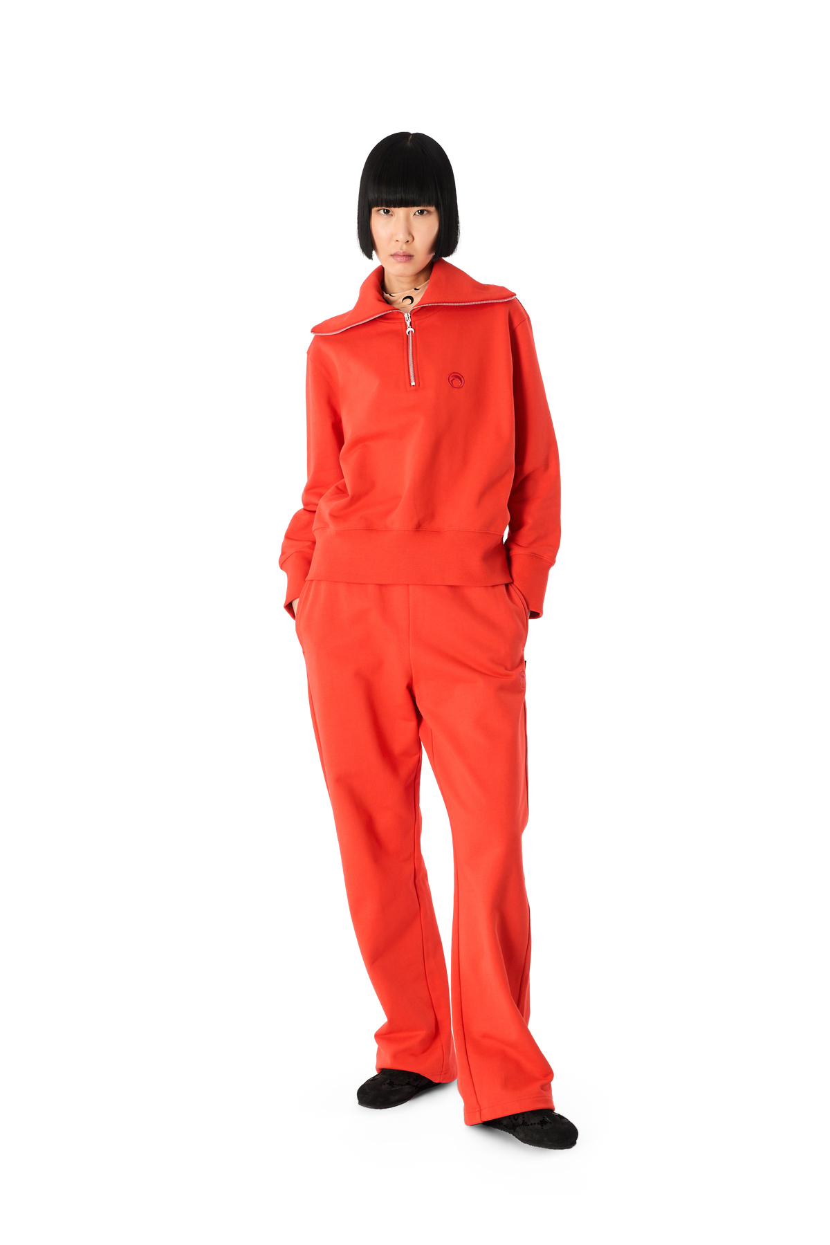 MOON LOGO FLEECE HALF-ZIP SWEATSHIRT