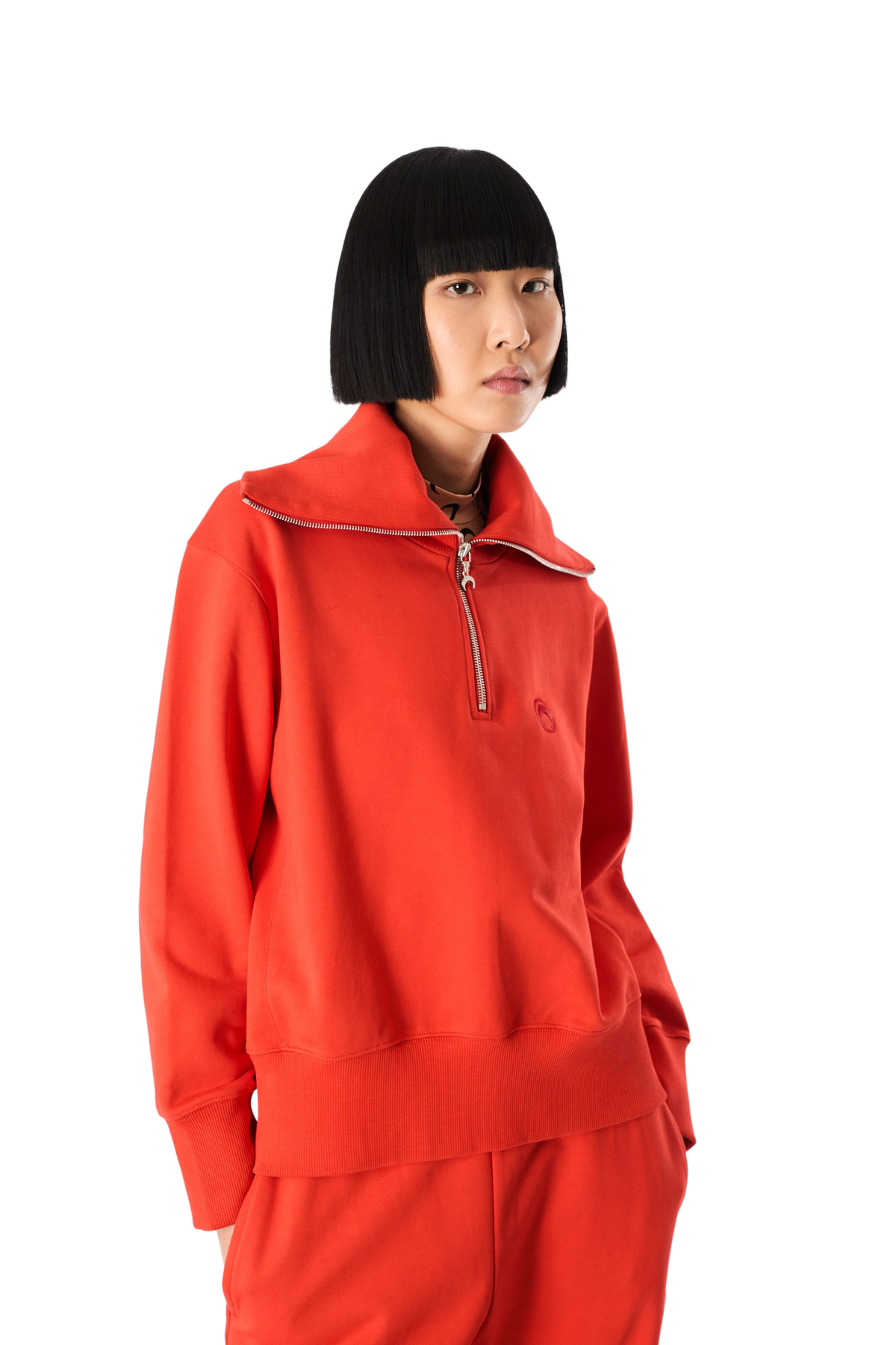 MOON LOGO FLEECE HALF-ZIP SWEATSHIRT