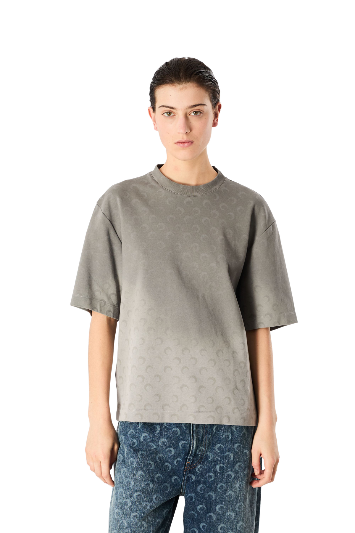 T-SHIRT AMPLE EN JERSEY Moon DÉLAVÉ, image 8 sur 10